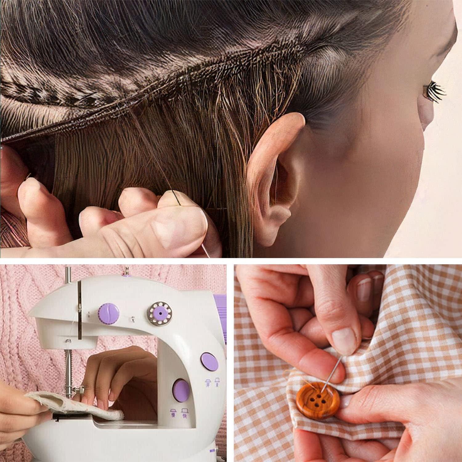 Lusecarl Set Agujas y Hilo para Extensiones de Cabello 10 Piezas