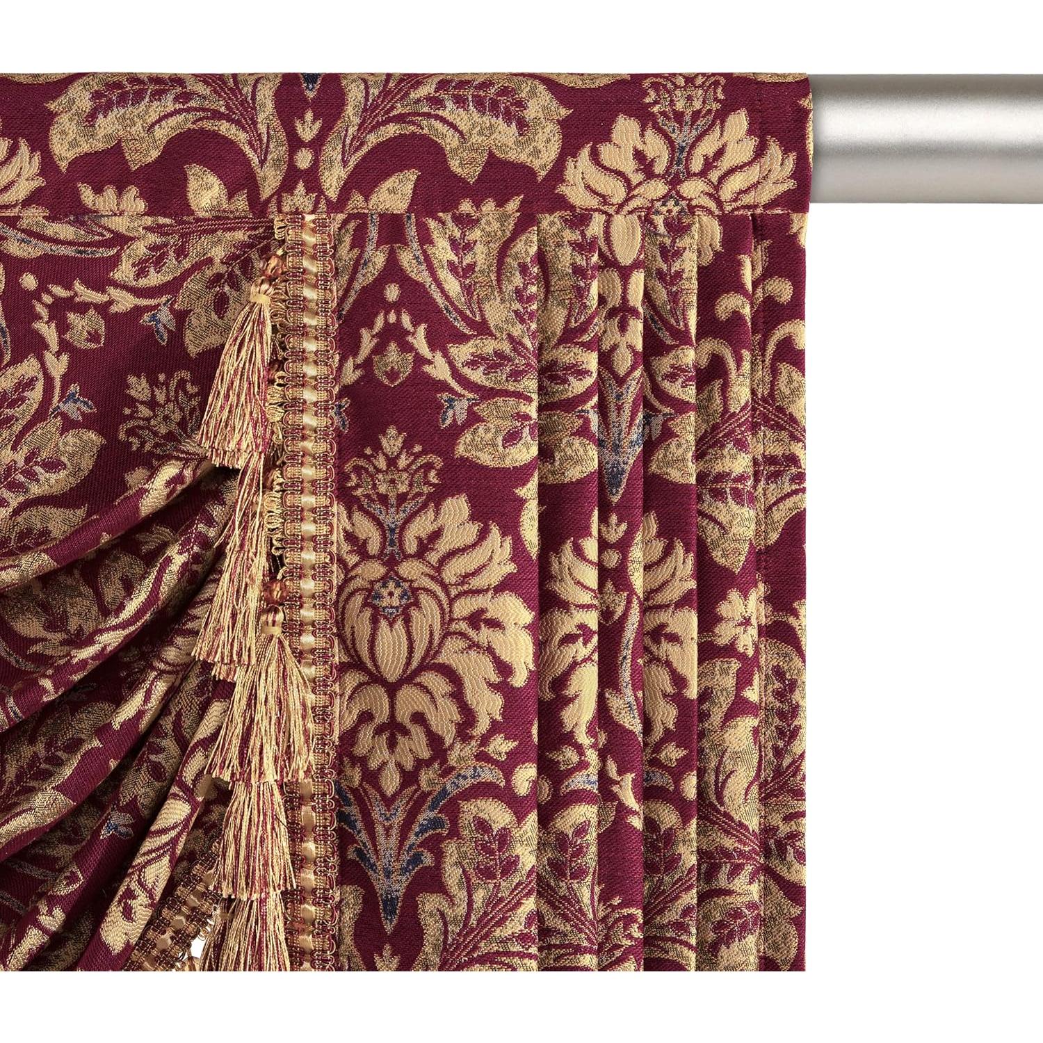 Valance de lujo Jacquard Loom and Mill 200x114 cm Burdeos