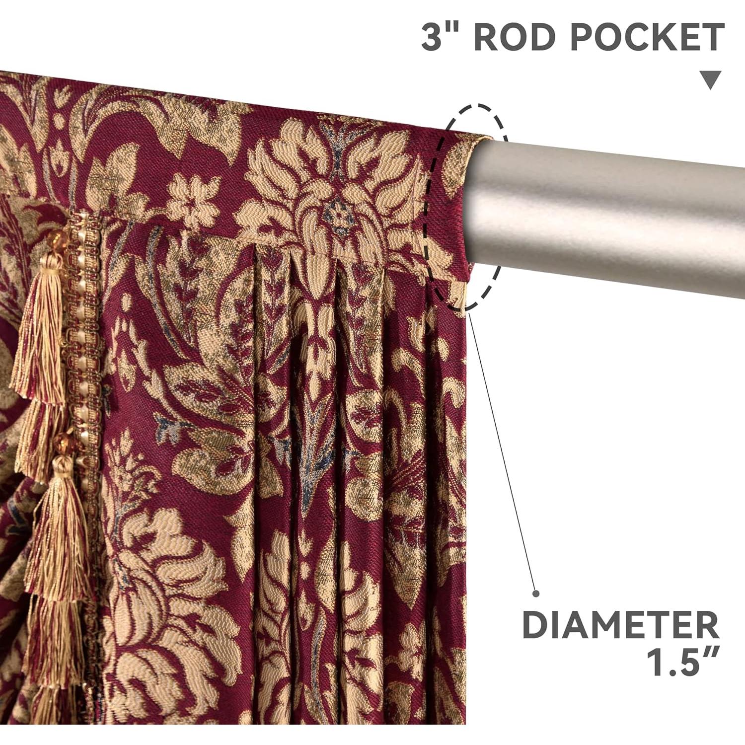 Valance de lujo Jacquard Loom and Mill 200x114 cm Burdeos