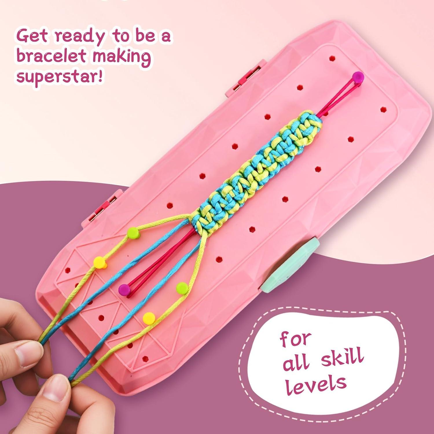 Kit de Pulseras de Amistad Cangroo con Telar Rosa para Niños