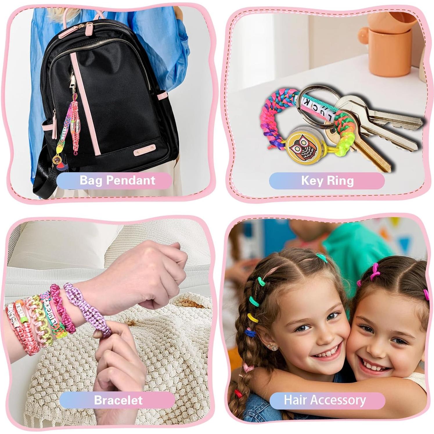 Kit de Pulseras de Amistad Cangroo con Telar Rosa para Niños