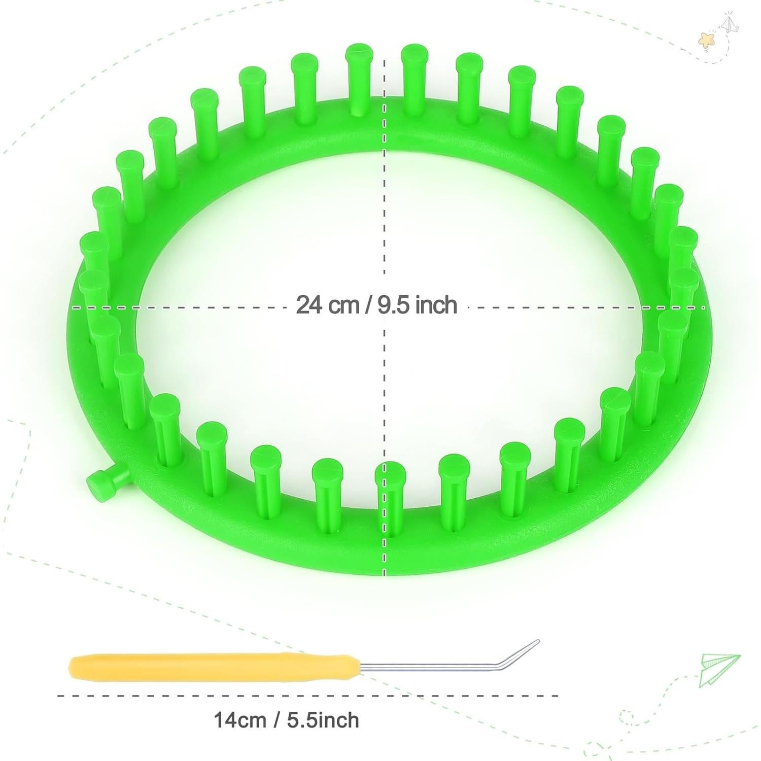 Juego de Telar Redondo Katech 24 cm Verde para Tejer DIY