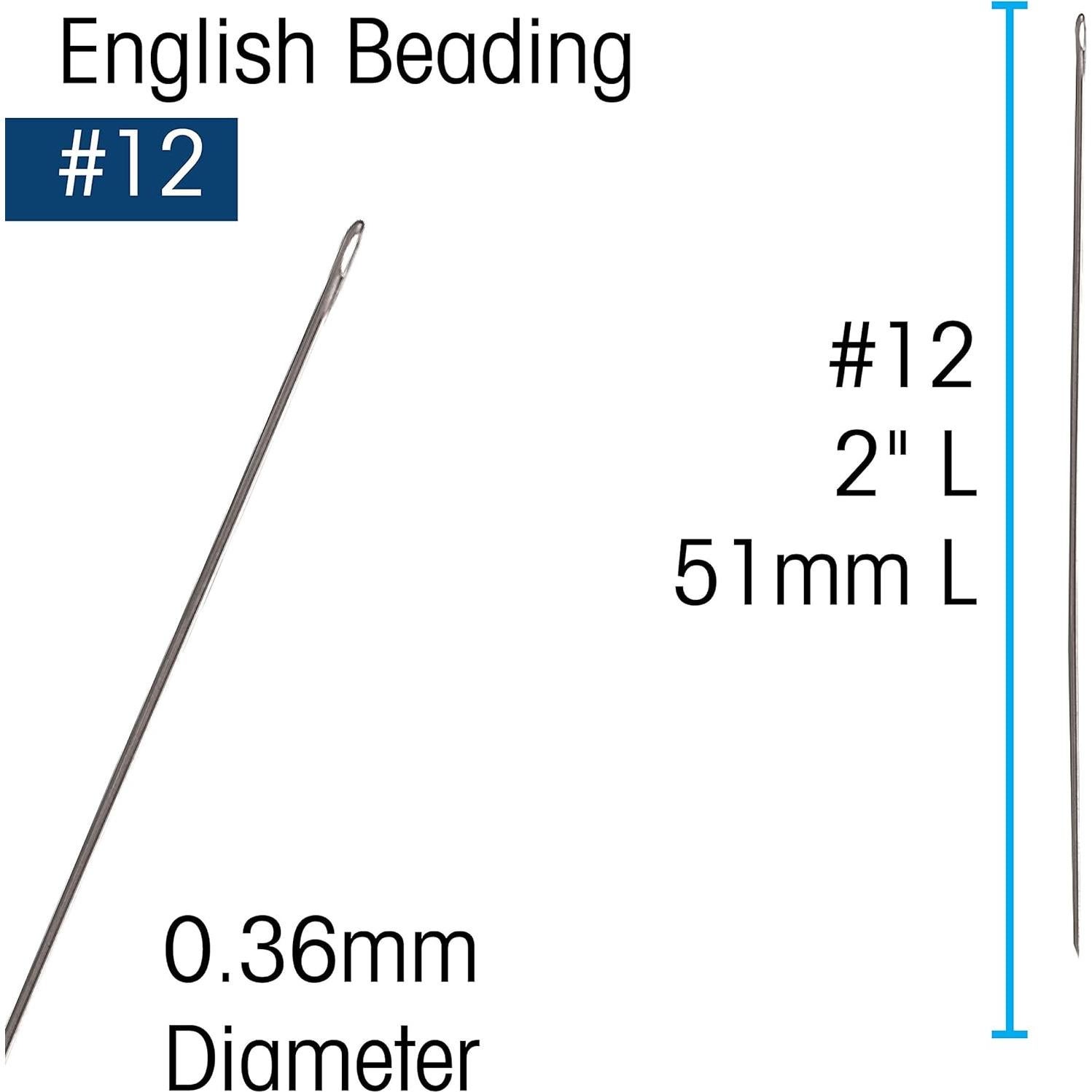 Agujas Beadsmith #12 para Beading - 4 Unidades - Hechas en Inglaterra