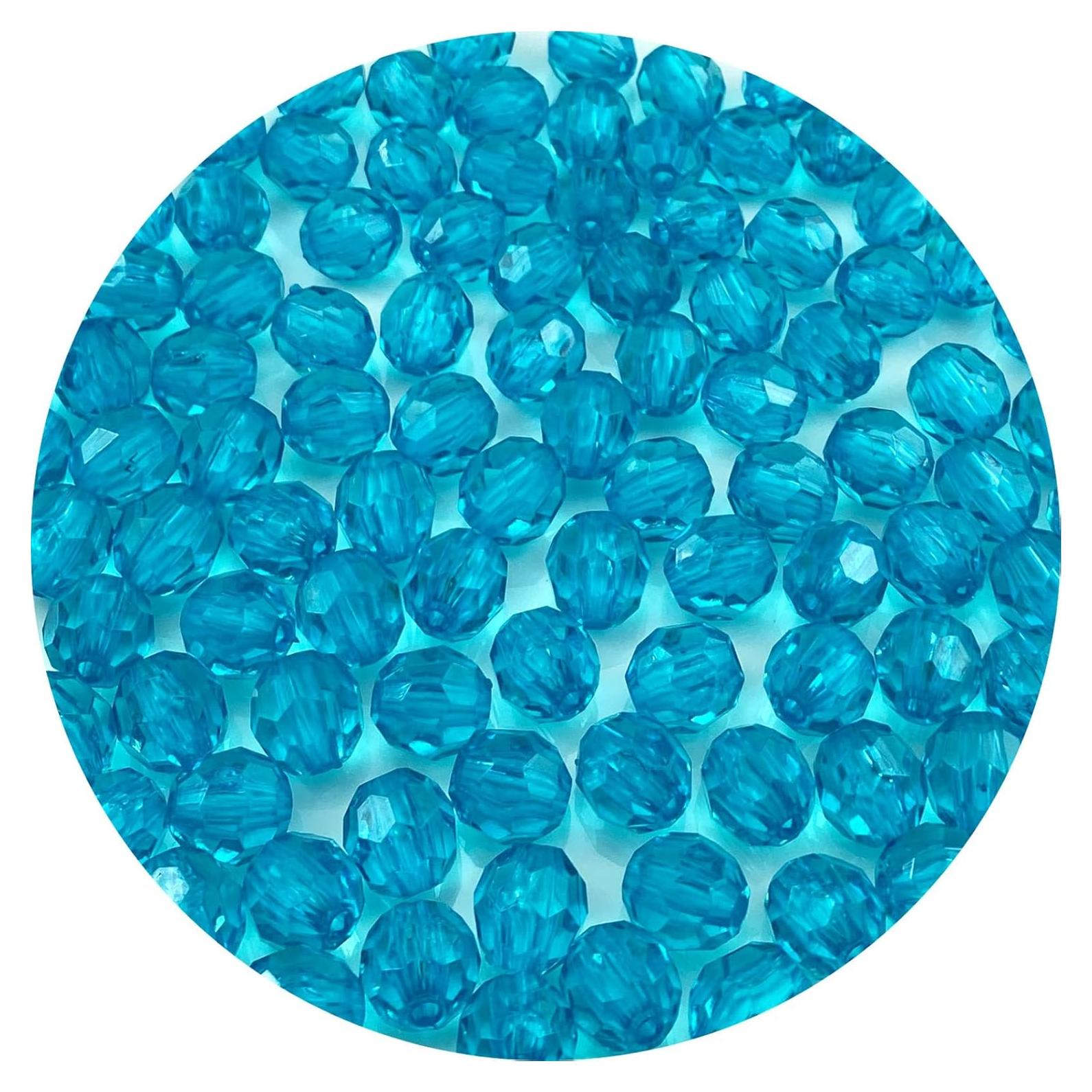 Perlas Acrílicas Facetadas Jmassyang 1000 Piezas 6mm Azul Lago