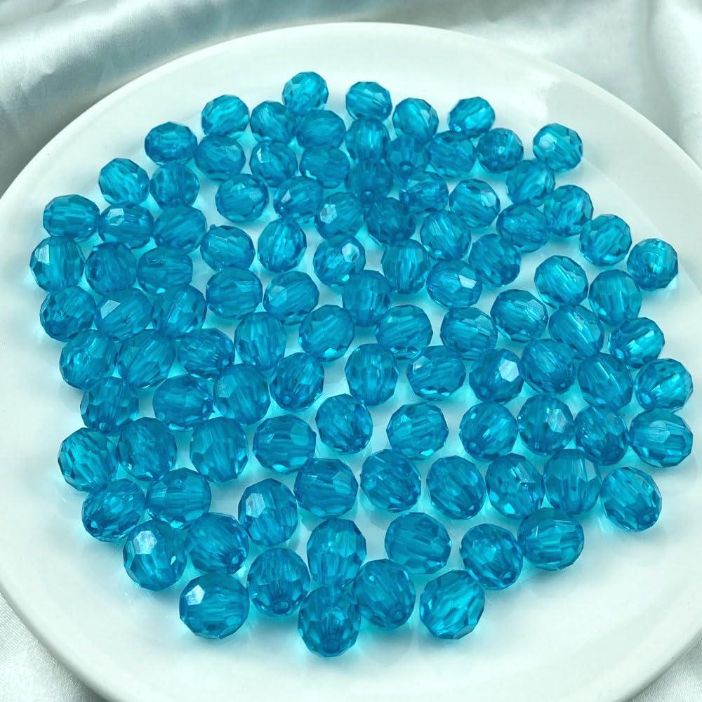 Perlas Acrílicas Facetadas Jmassyang 1000 Piezas 6mm Azul Lago