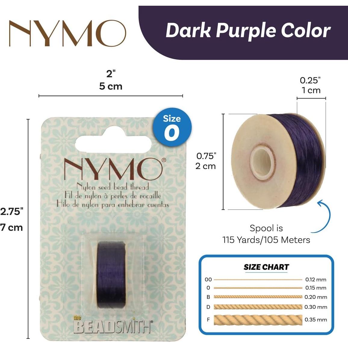 Hilo Nymo The Beadsmith 0.15mm Púrpura Oscuro 105m Nylon