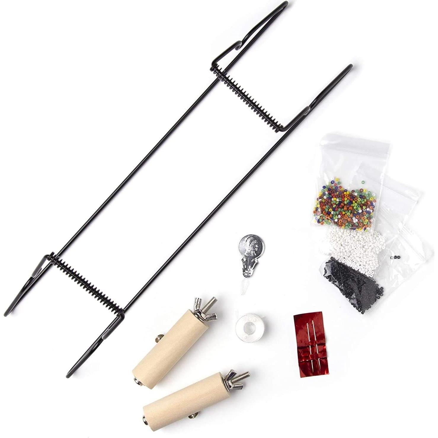 Kit de telar de cuentas Cousin DIY con aguja y hilo, Negro