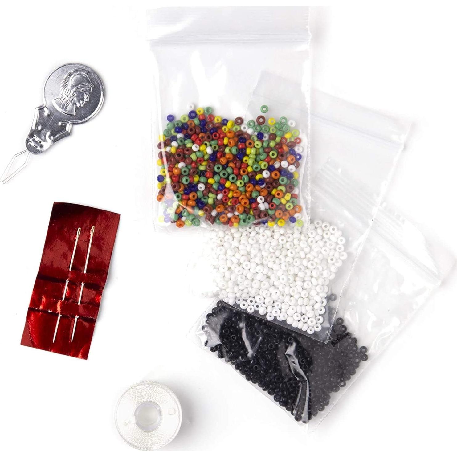 Kit de telar de cuentas Cousin DIY con aguja y hilo, Negro