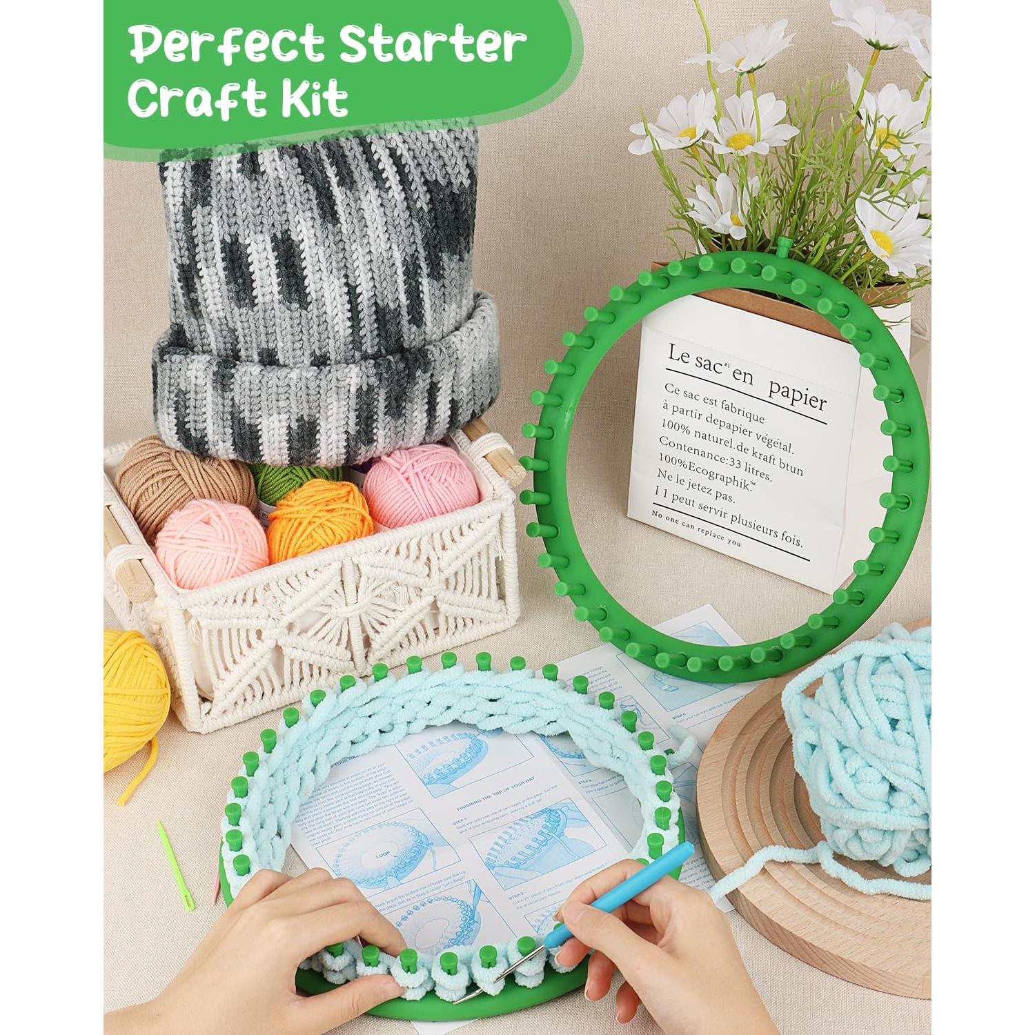 Conjunto de Telar Redondo Aeelike 2 Pcs 24 cm para Tejer