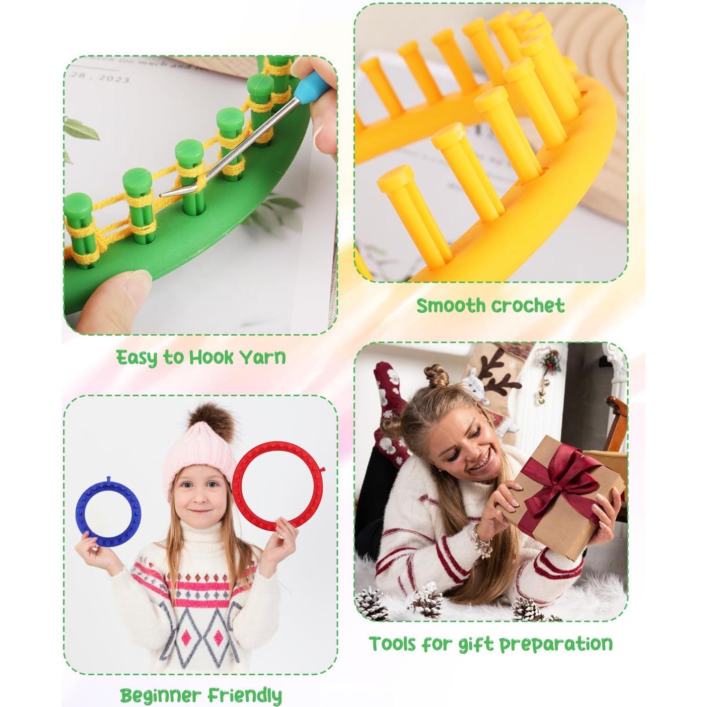 Conjunto de Telar Redondo Aeelike 2 Pcs 24 cm para Tejer