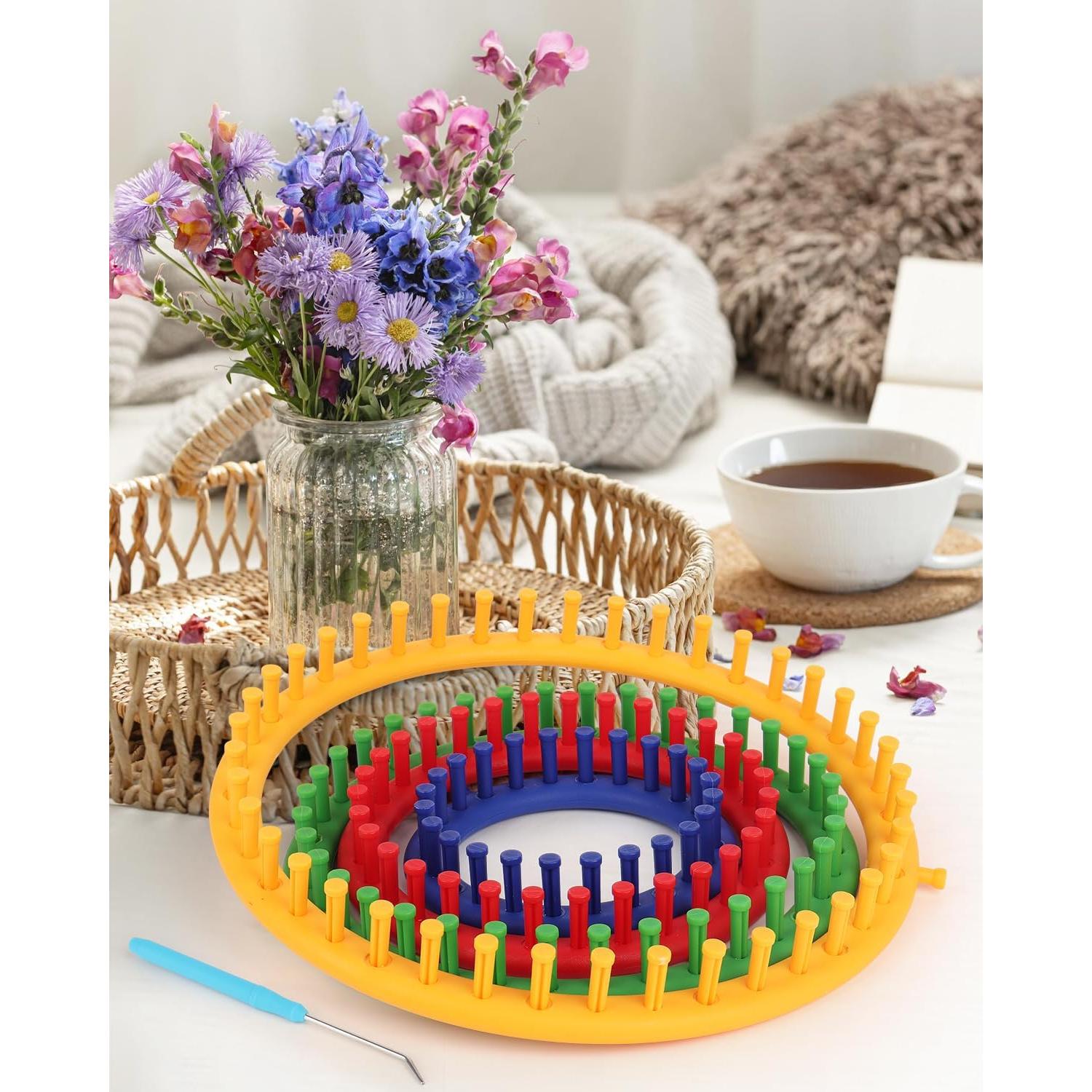 Conjunto de Telar Redondo Aeelike 2 Pcs 24 cm para Tejer