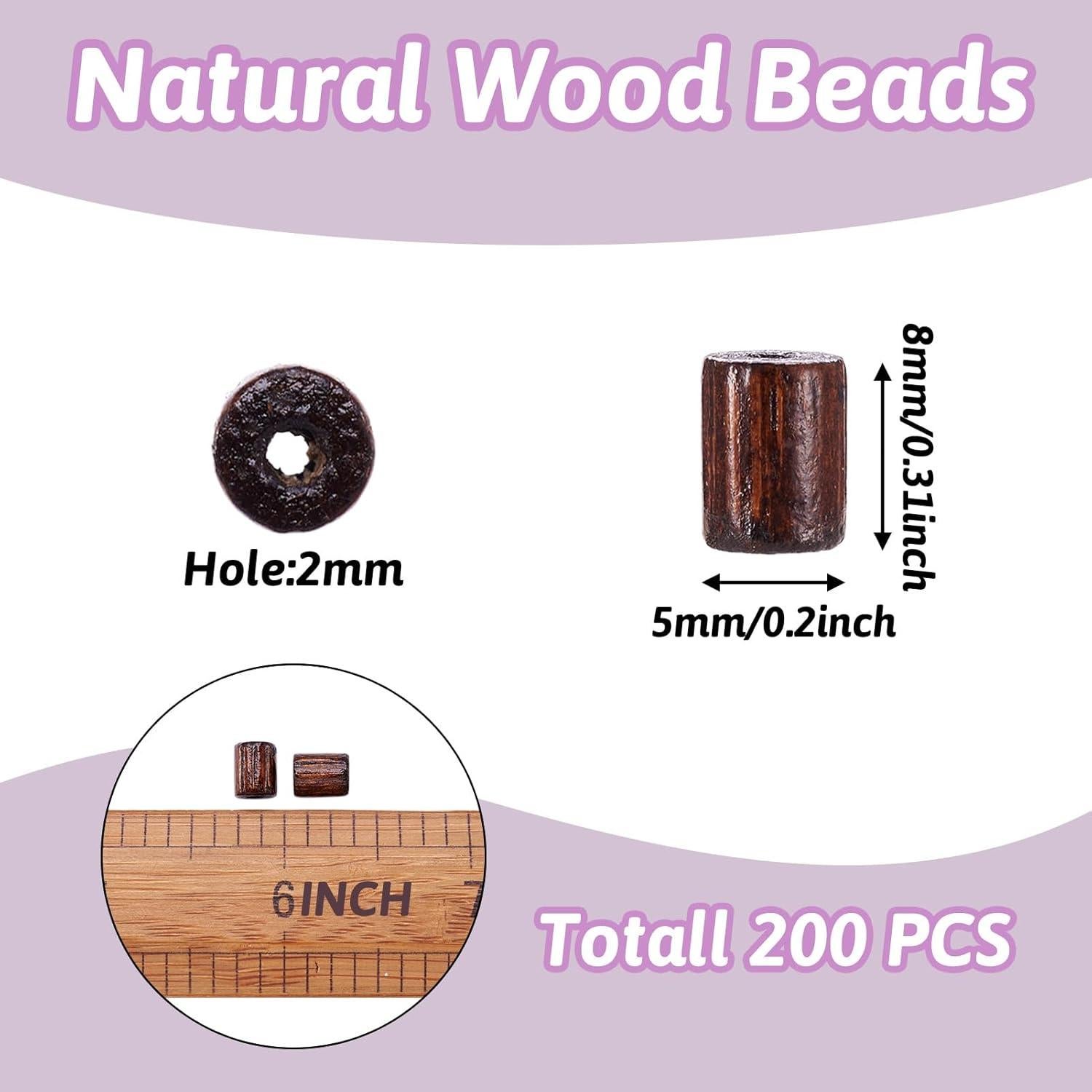 Perlas de Madera Natural Cheriswelry 200pcs 8x5mm Coco