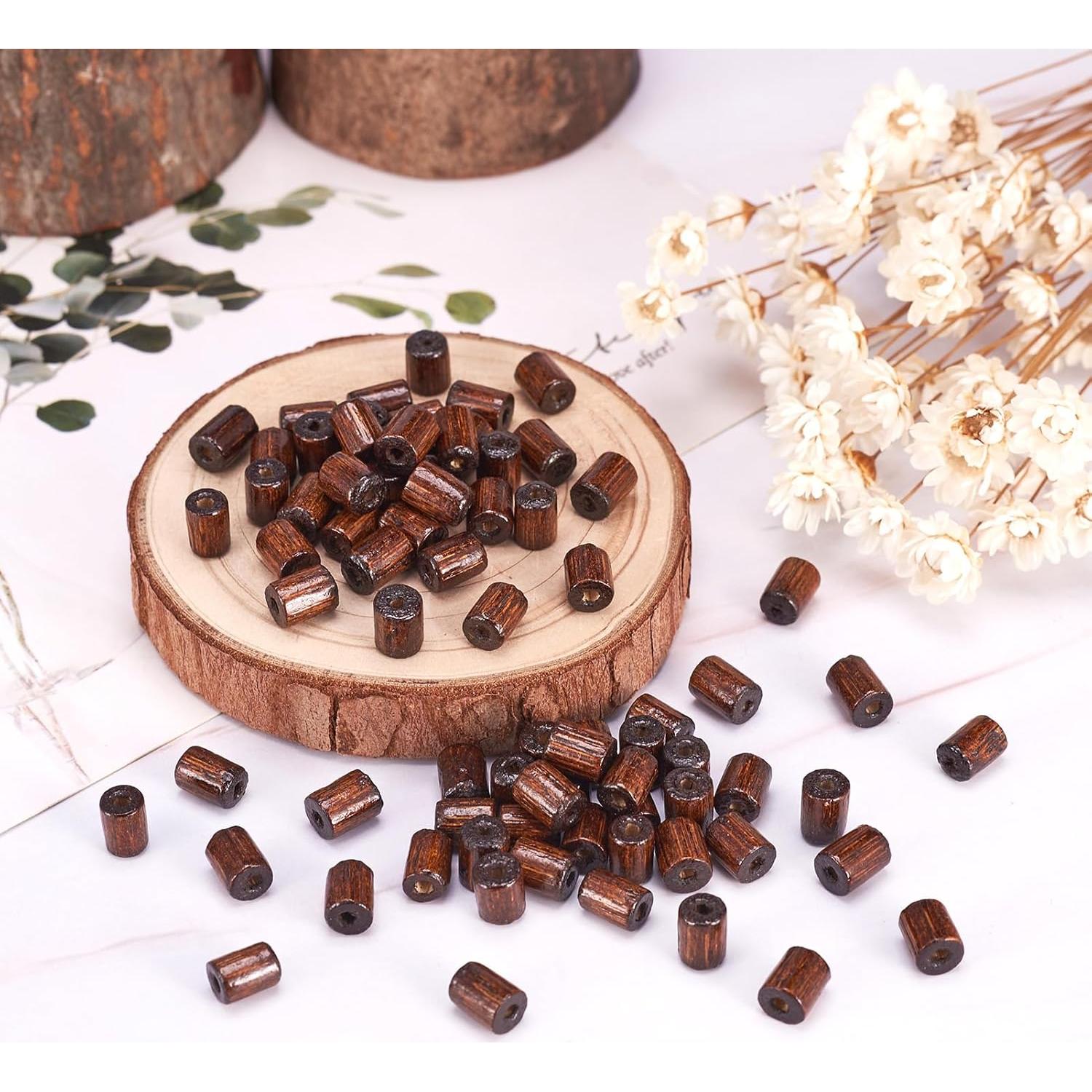 Perlas de Madera Natural Cheriswelry 200pcs 8x5mm Coco