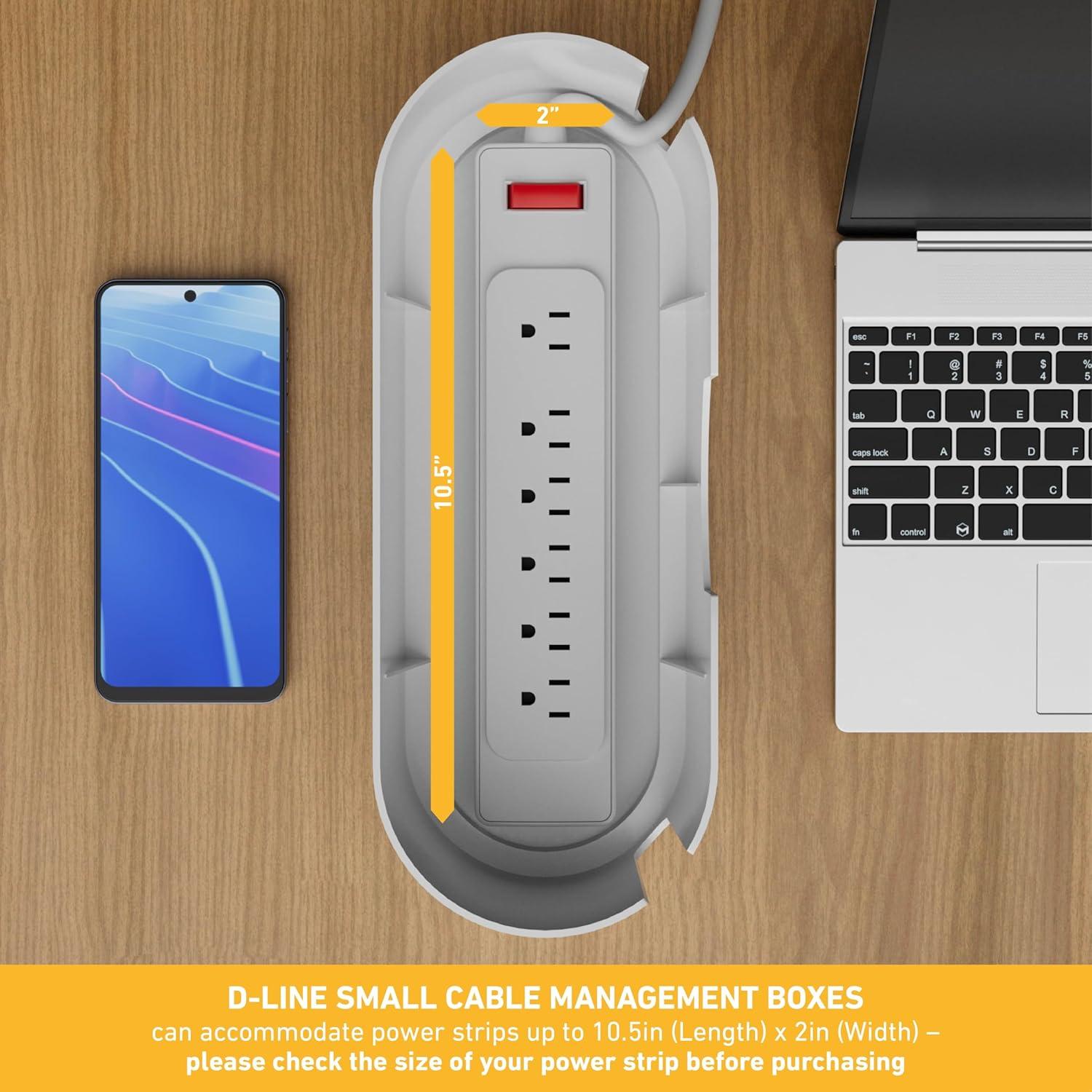 Caja de Gestión de Cables D-Line Pequeña Blanca 12.5x34x13.5cm