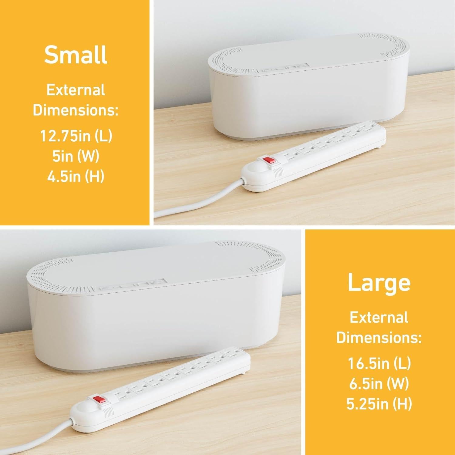 Caja de Gestión de Cables D-Line Pequeña Blanca 12.5x34x13.5cm