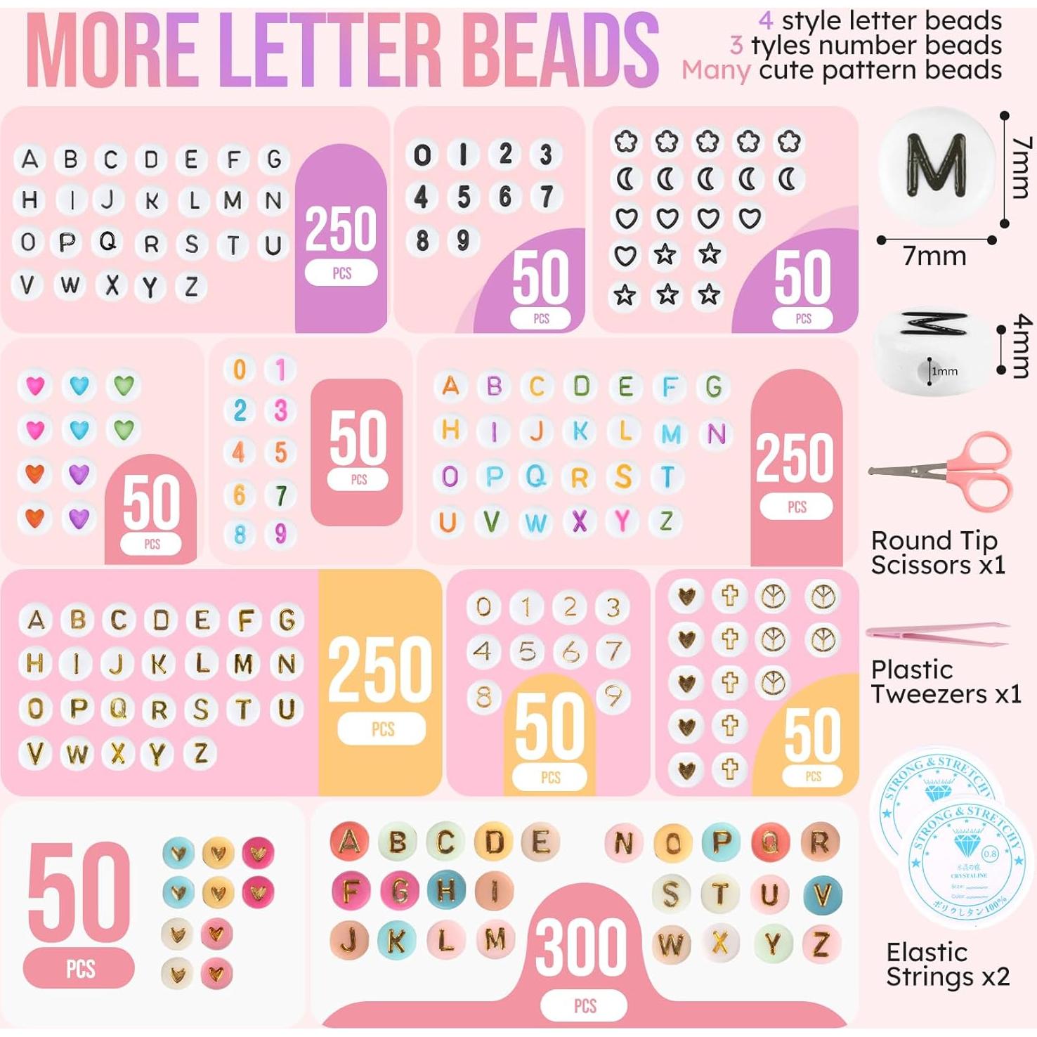 Kit de Pulseras de Amistad Pizooro 7000 Piezas Arcoíris