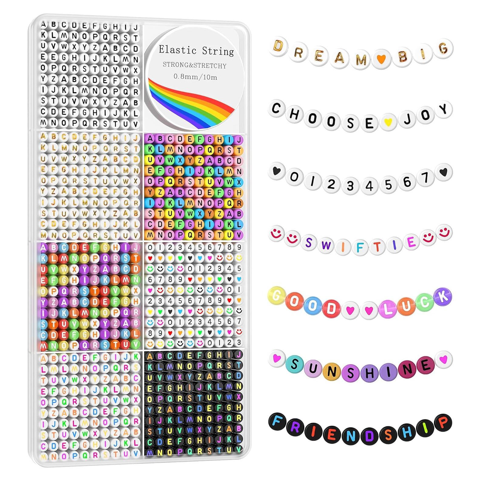 Kit de Perlas de Letras Redtwo 1600 Piezas para Pulseras