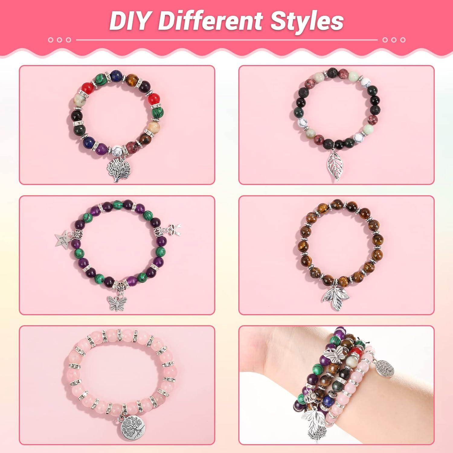 Kit de Fabricación de Joyas PAXCOO 473 Piezas Cuentas de Piedra