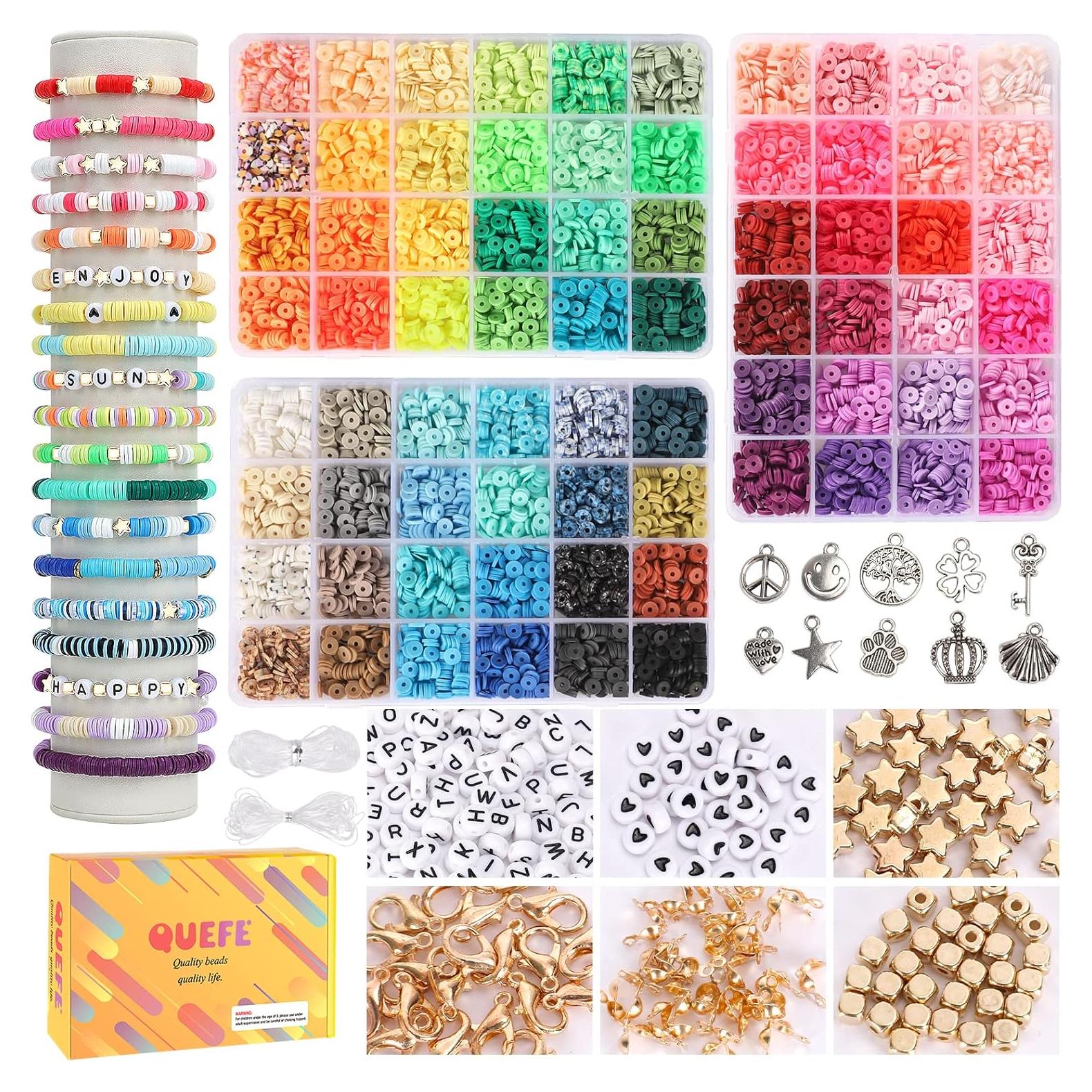 Kit de Fabricación de Pulseras QUEFE - 9000 Cuentas de Arcilla