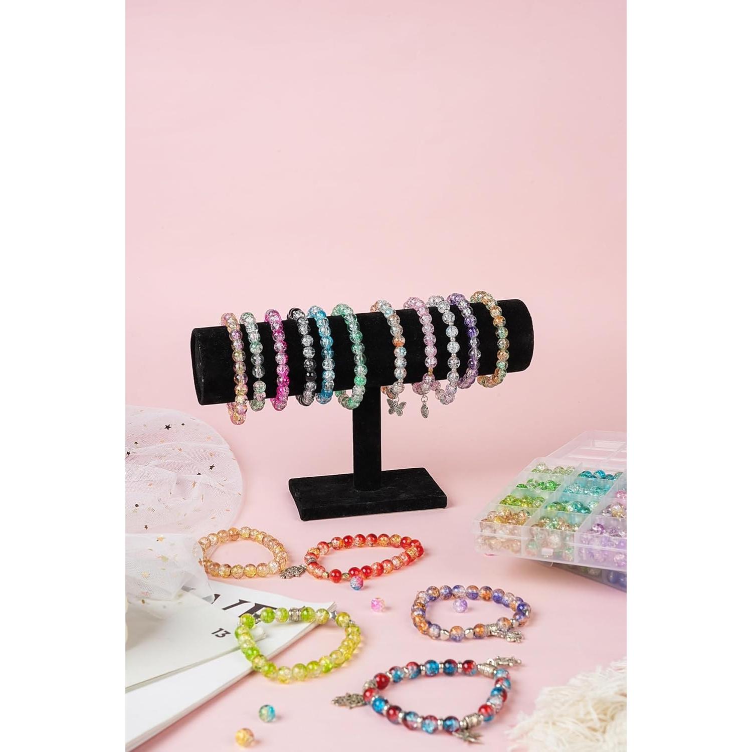 Kit de Joyería REVKI 1300 Piezas Perlas de Vidrio 8mm