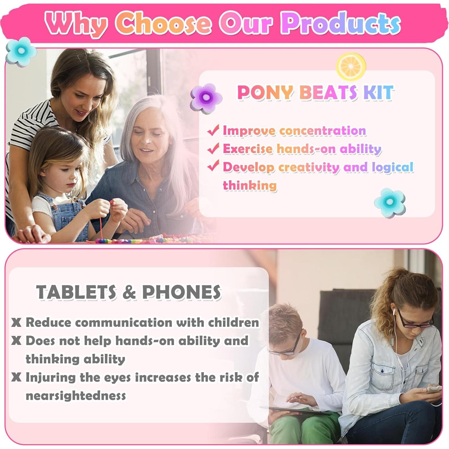 Kit de Fabricación de Pulseras Cridoz con Beads de Colores