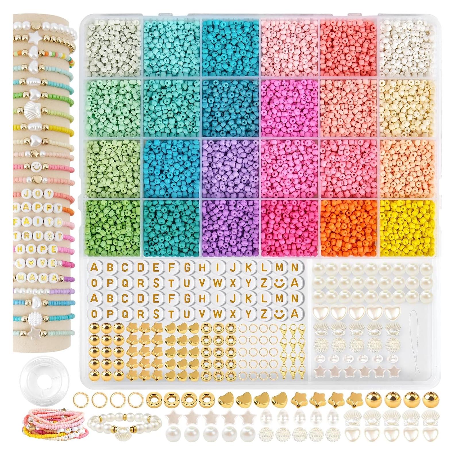 Kit de cuentas de vidrio 3mm TEXGIZRLY 10000 piezas 24 colores