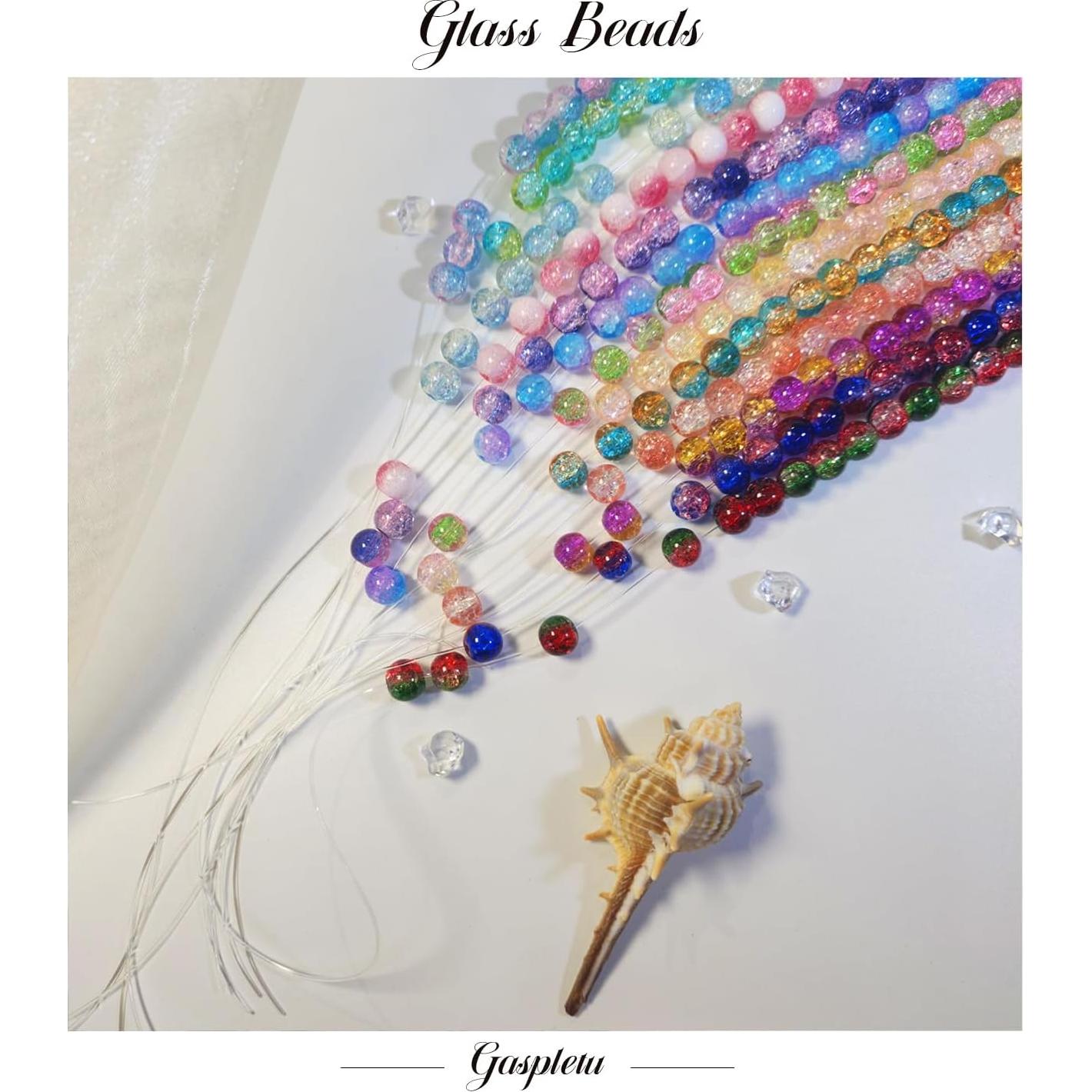 Kit de Pulseras de Perlas de Vidrio 1200PCS Gaspletu 48 Colores