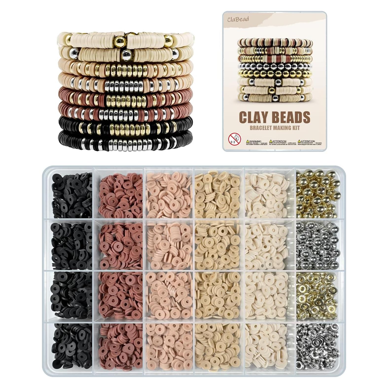 Kit de Pulseras de Cuentas de Arcilla ClaBead 3200 Piezas