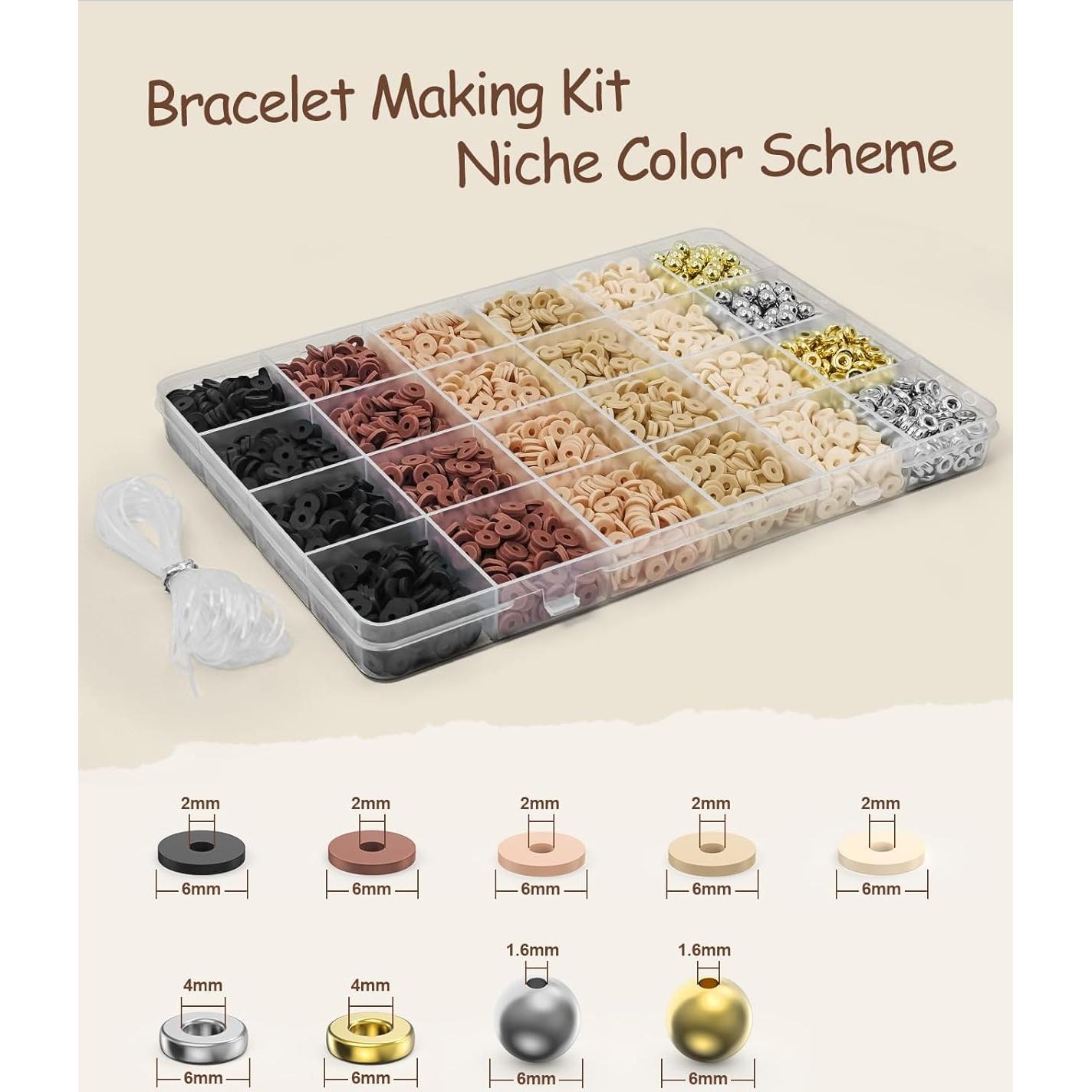 Kit de Pulseras de Cuentas de Arcilla ClaBead 3200 Piezas