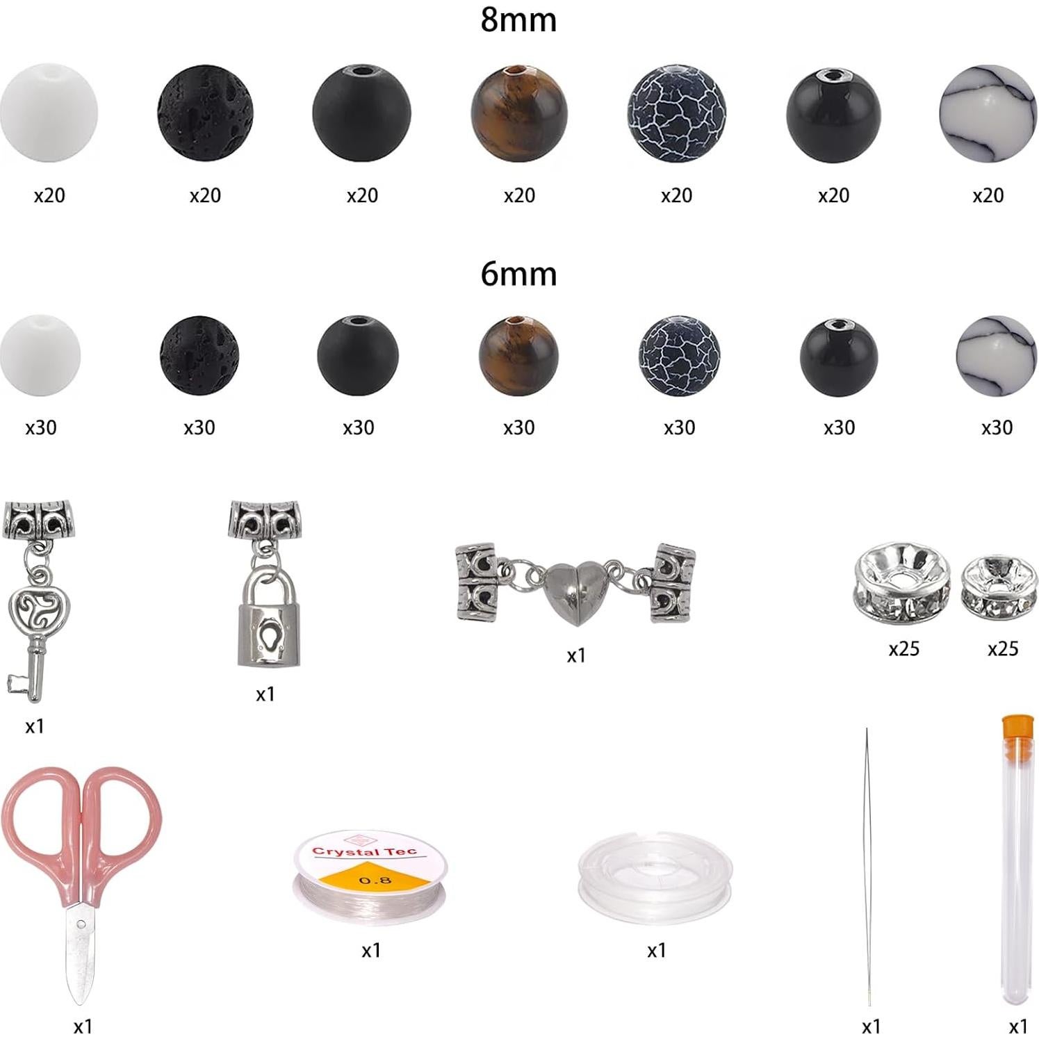 Kit de fabricación de pulseras Mchruie 450 cuentas de piedra