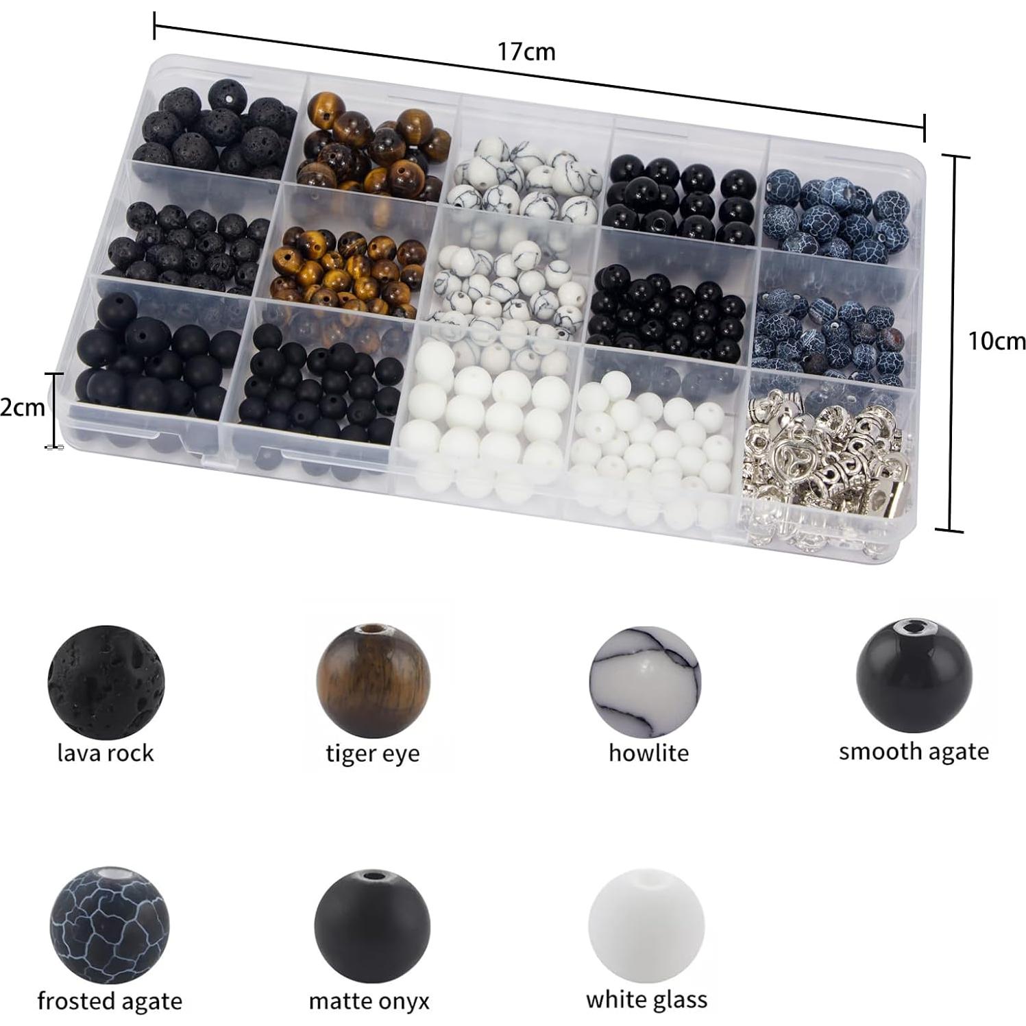 Kit de fabricación de pulseras Mchruie 450 cuentas de piedra