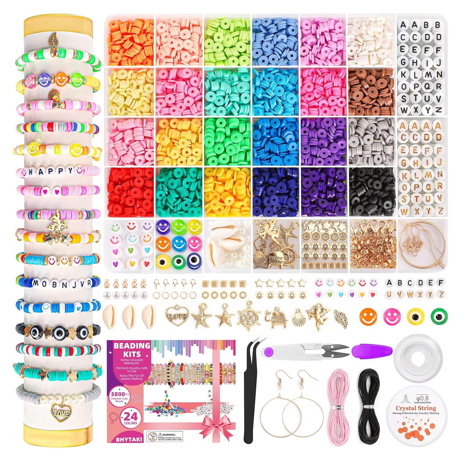 Kit de Fabricación de Pulseras BHYTAKI 5800 Piezas Multicolor