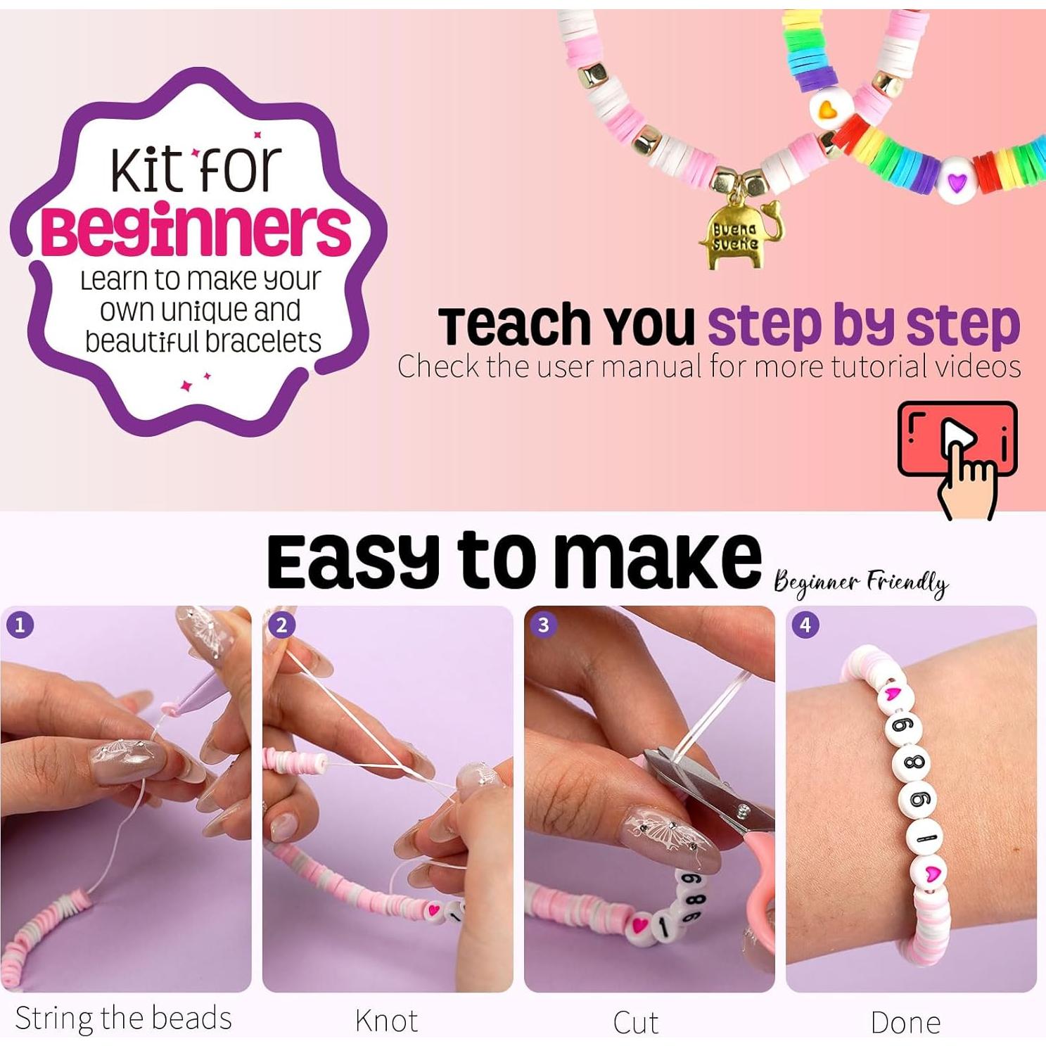 Gionlion Friendship Bracelet Kit Concert Bracelets Merch, 5200 Pcs Clay Beads Bracelet Making Kit for Beginner, DIY Arts and Crafts Teen Girl Gifts Toys for Ages 6-13