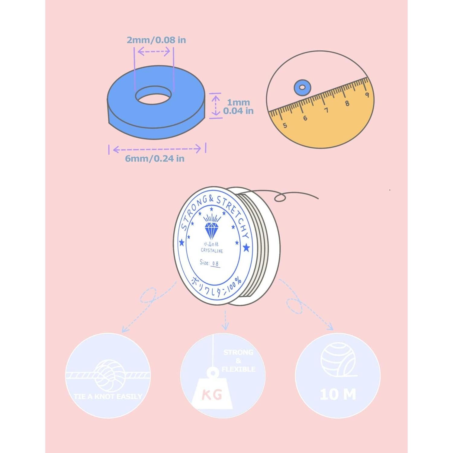 Kit de Fabricación de Pulseras Deinduser, 7200 Piezas de Perlas