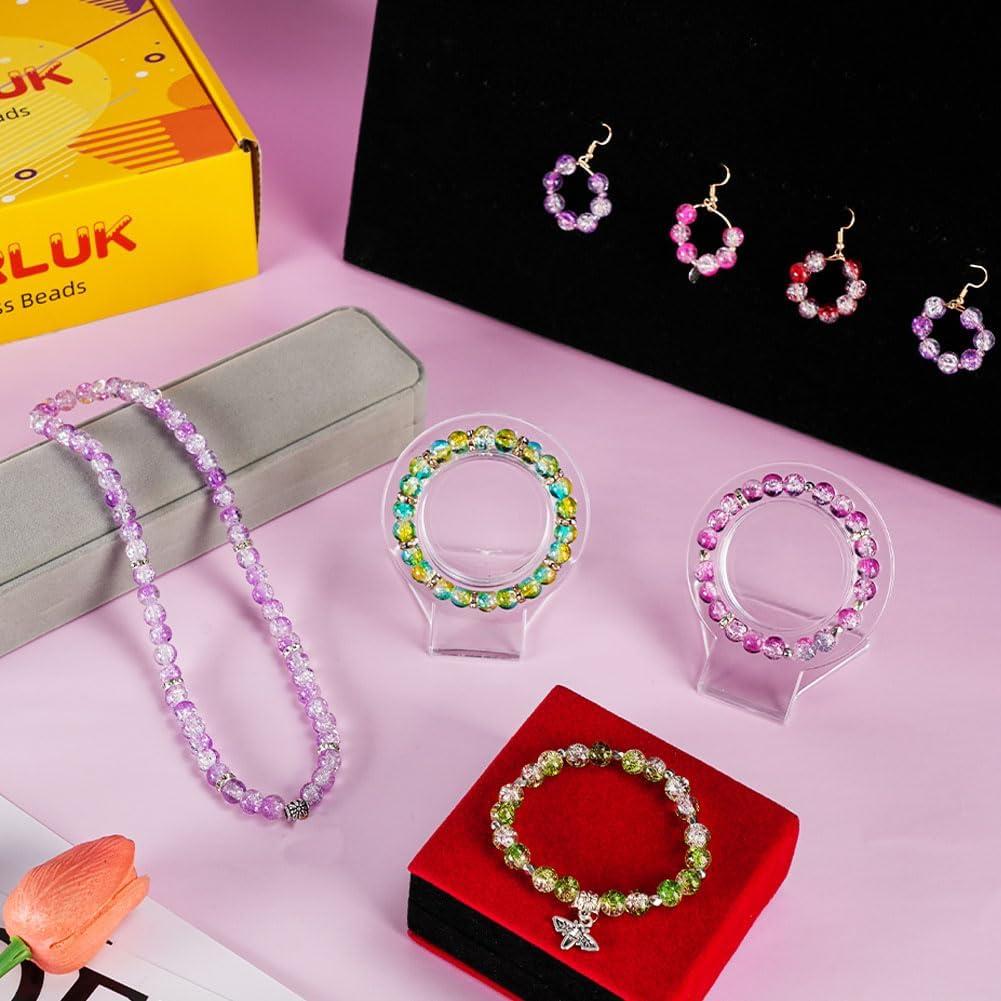 Kit de fabricación de pulseras de cuentas de vidrio XJRLUK 1350PCS 8mm