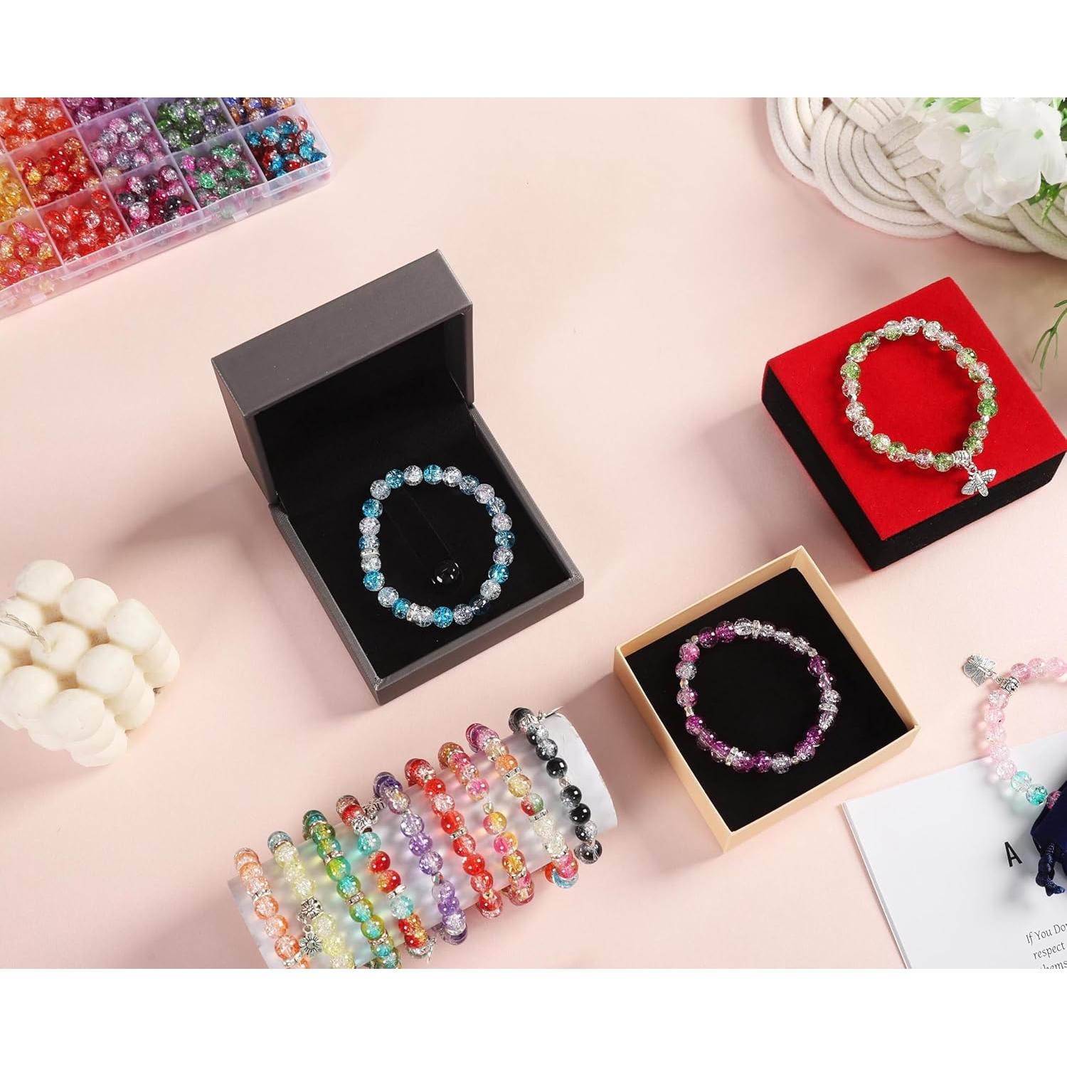 Kit de fabricación de pulseras de cuentas de vidrio XJRLUK 1350PCS 8mm