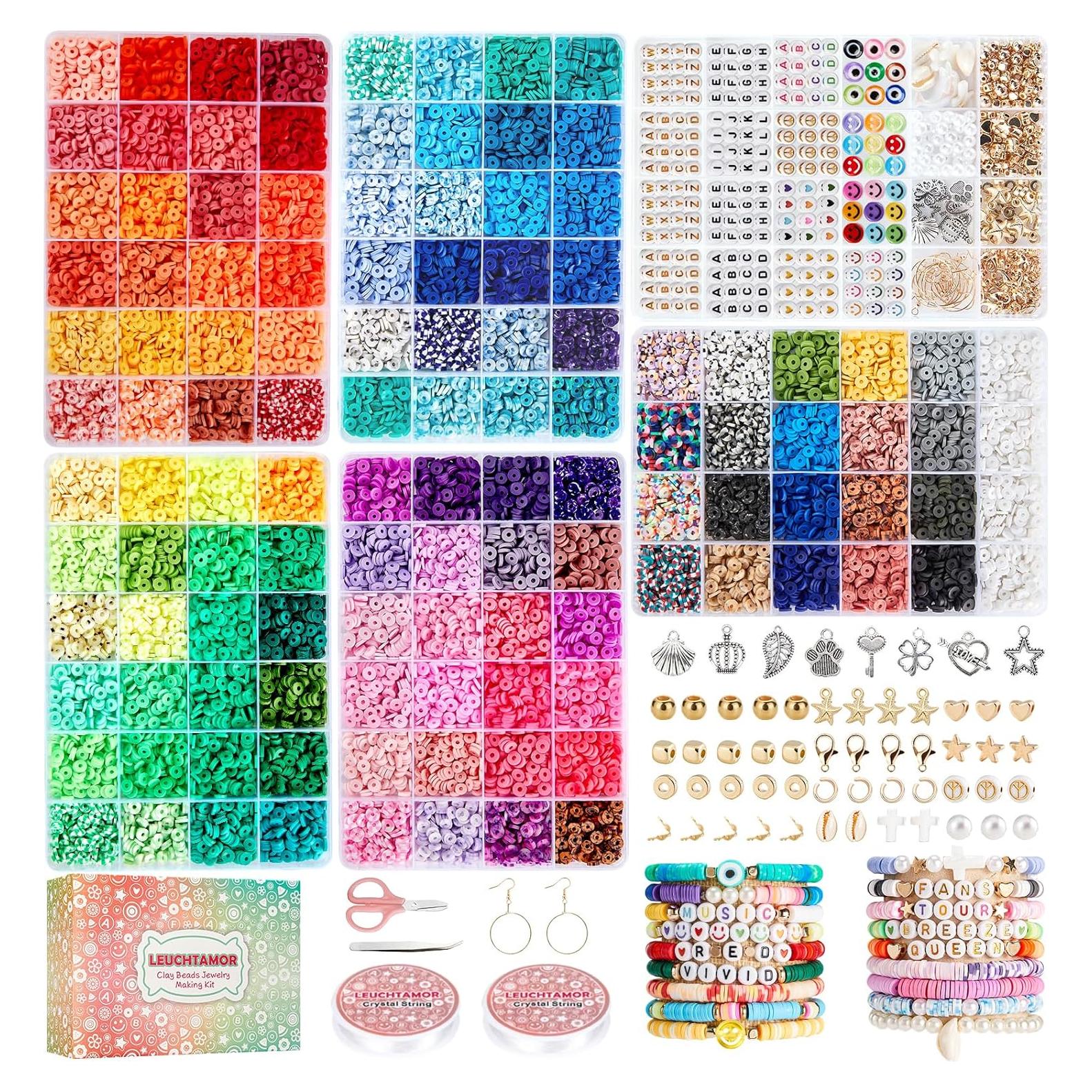 Kit de Pulseras de Arcilla LEUCHTAMOR 20000 Cuentas DIY 120 Colores