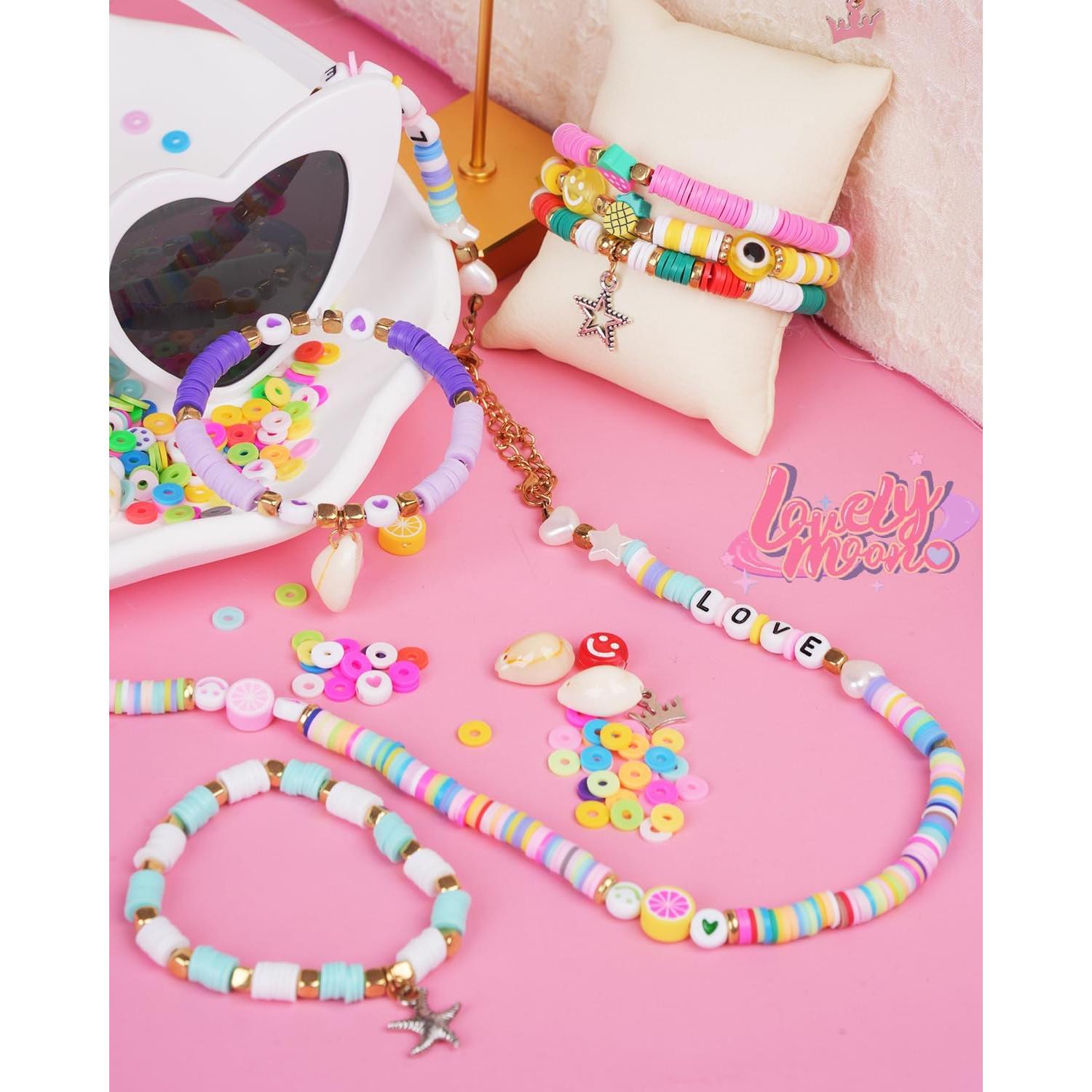 Kit de Fabricación de Pulseras LovelyMoon 5000 Piezas Perlas de Arcilla