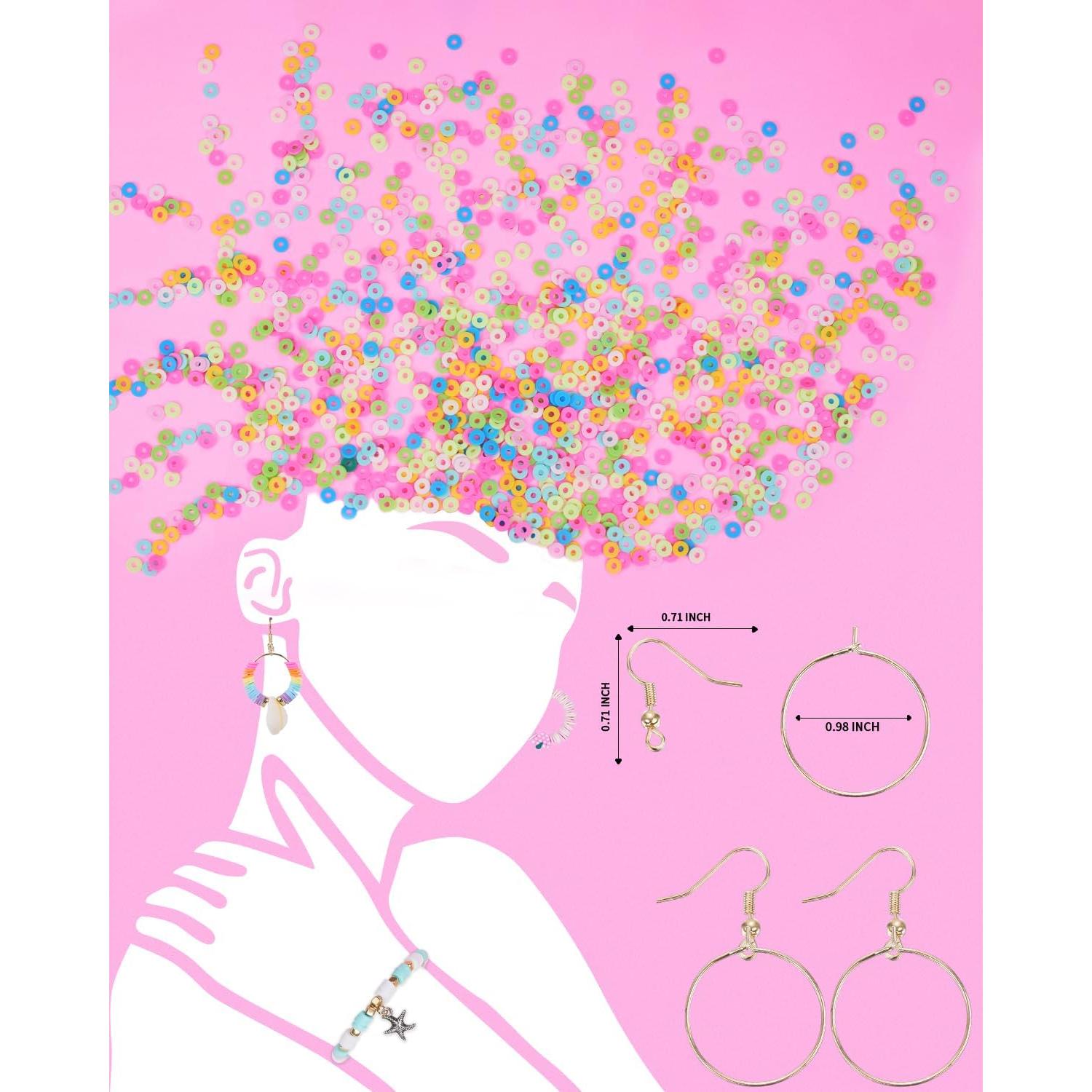 Kit de Fabricación de Pulseras LovelyMoon 5000 Piezas Perlas de Arcilla