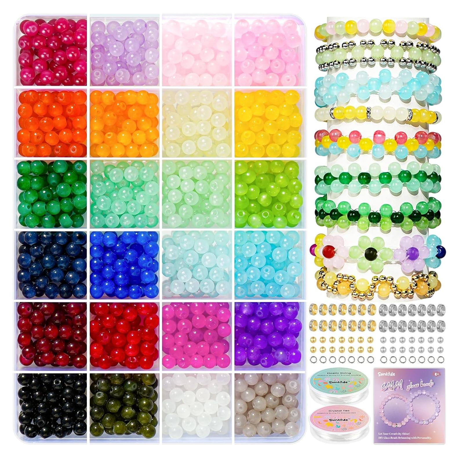 Kit de Cuentas de Vidrio Sunlode 1400pcs 6mm para Pulseras