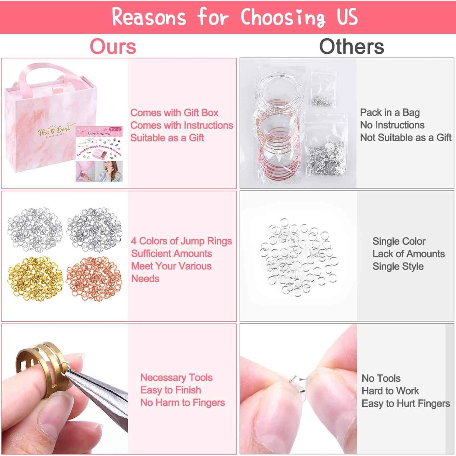 Kit de fabricación de pulseras de bangle 300 piezas Thrilez