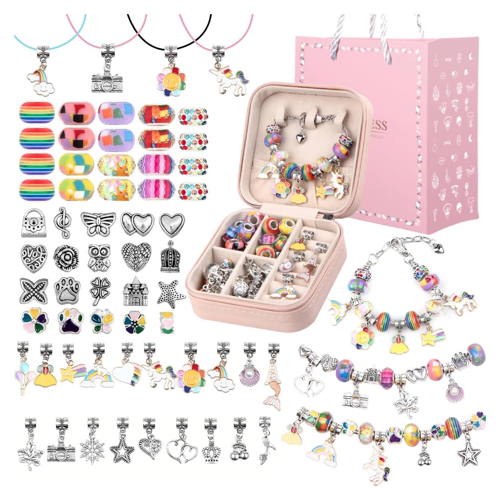 Kit de Pulseras con Encanto UFU - 66 Piezas, Caja Portátil