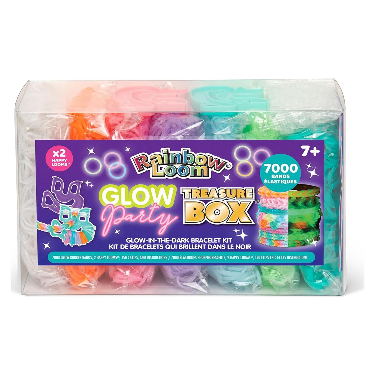 Caja del Tesoro Rainbow Loom Brilla en la Oscuridad - 7000 Bandas