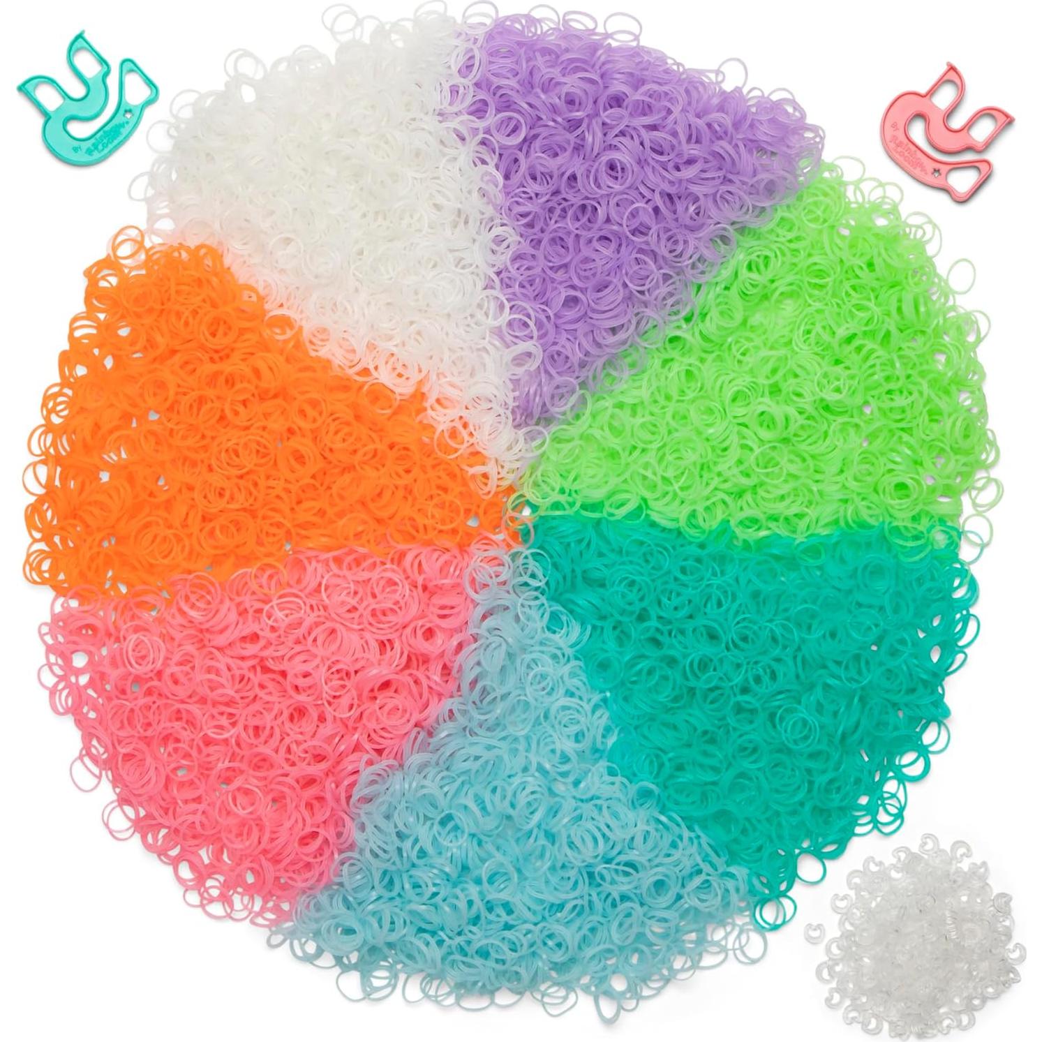 Caja del Tesoro Rainbow Loom Brilla en la Oscuridad - 7000 Bandas