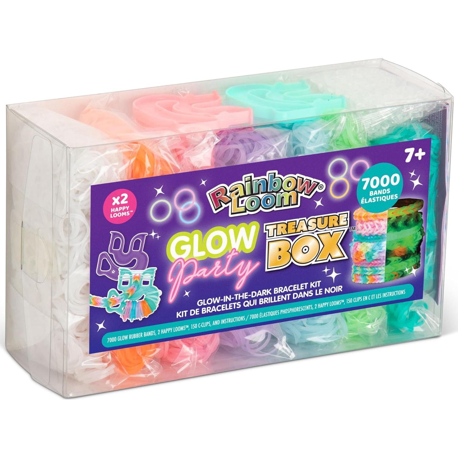 Caja del Tesoro Rainbow Loom Brilla en la Oscuridad - 7000 Bandas