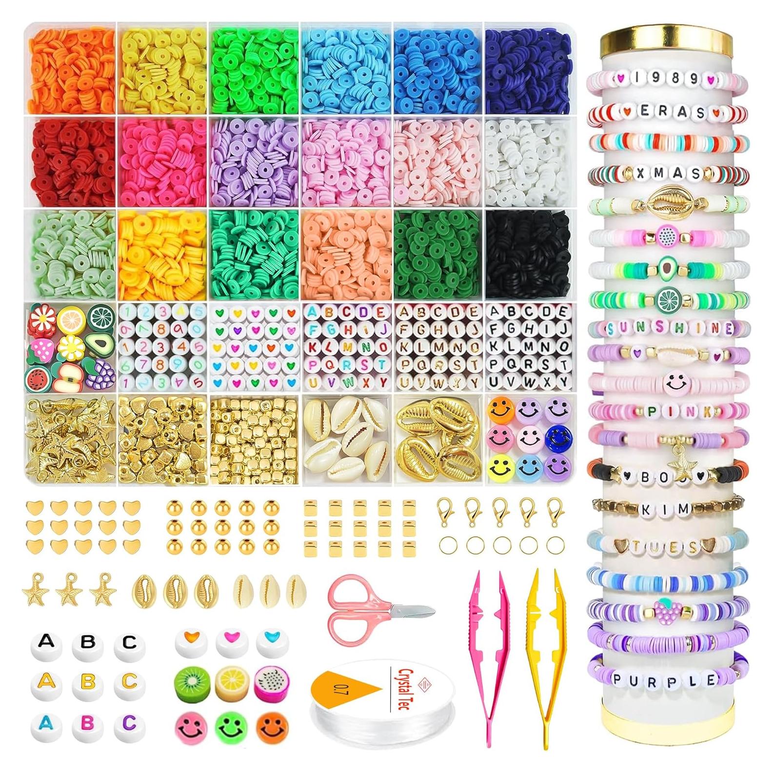 Kit de Fabricación de Pulseras OHOME - 4800 Perlas de Arcilla
