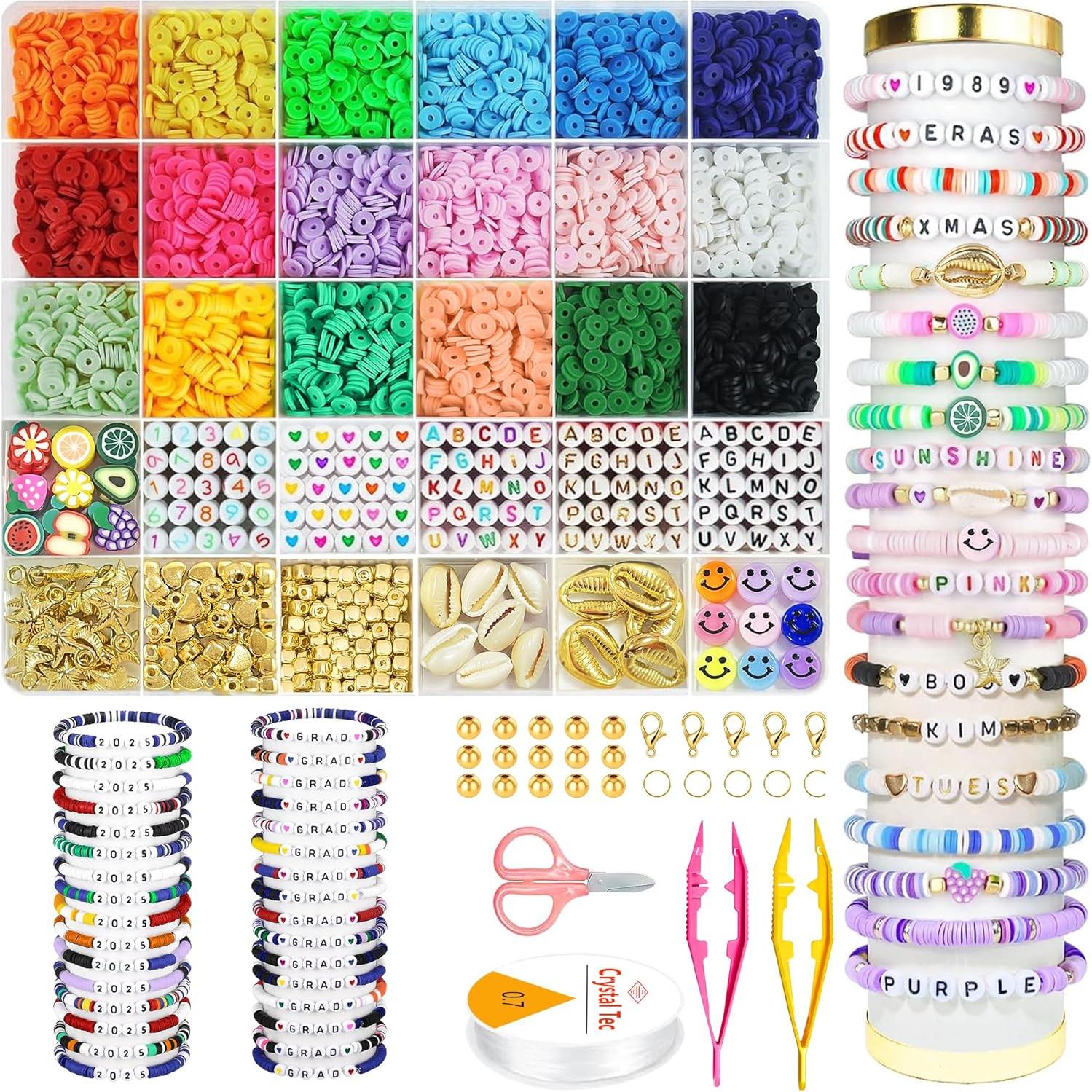 Kit de Fabricación de Pulseras OHOME - 4800 Perlas de Arcilla