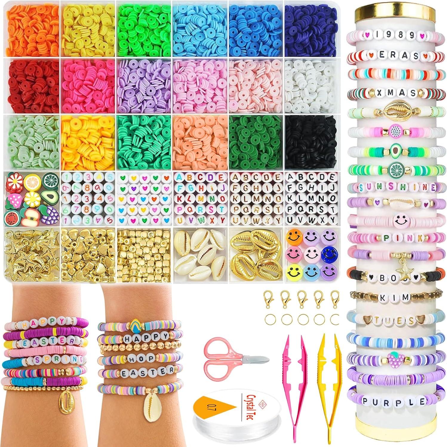 Kit de Fabricación de Pulseras OHOME - 4800 Perlas de Arcilla