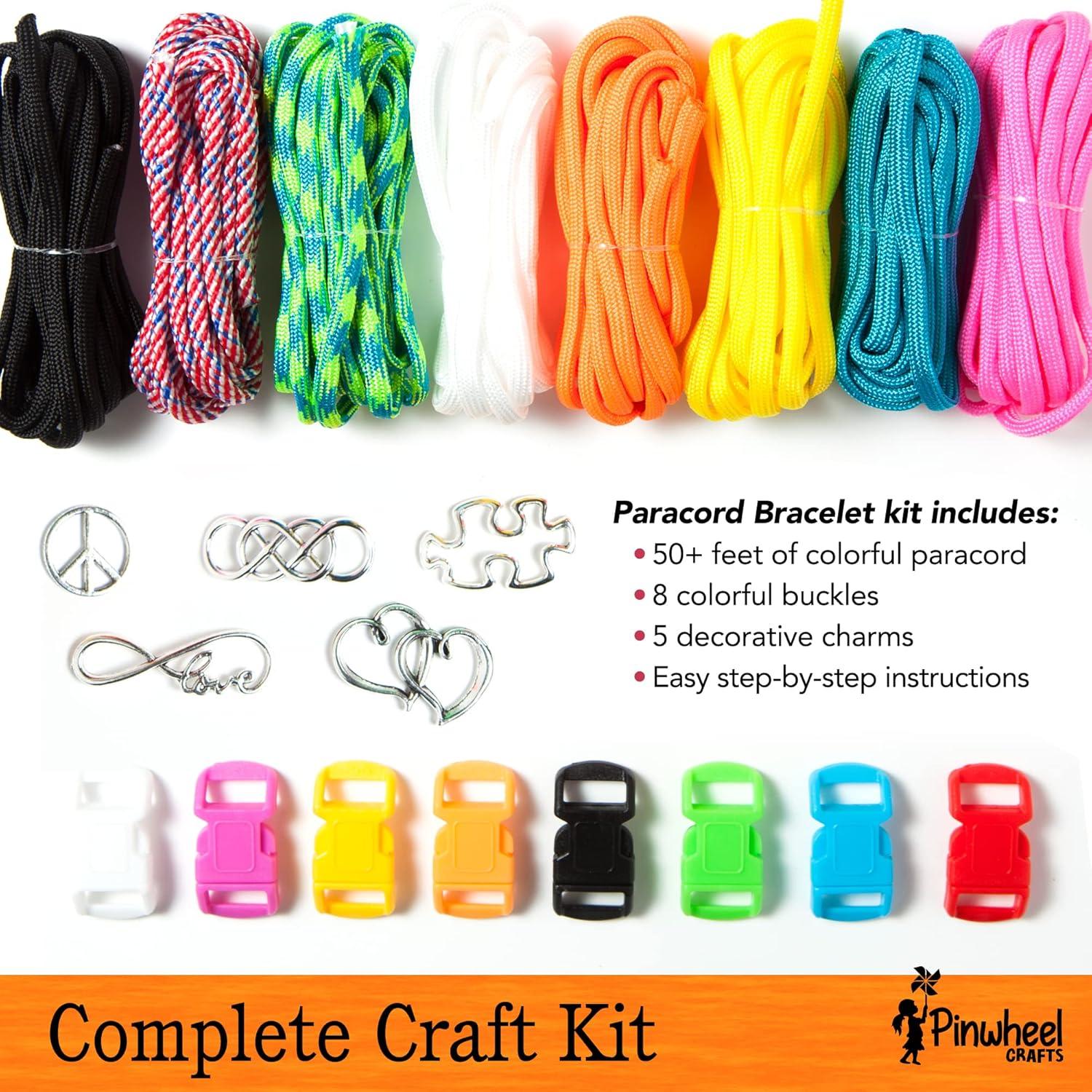 Kit de Pulsera de Paracord Pinwheel Crafts - 8 Pulseras Coloridas