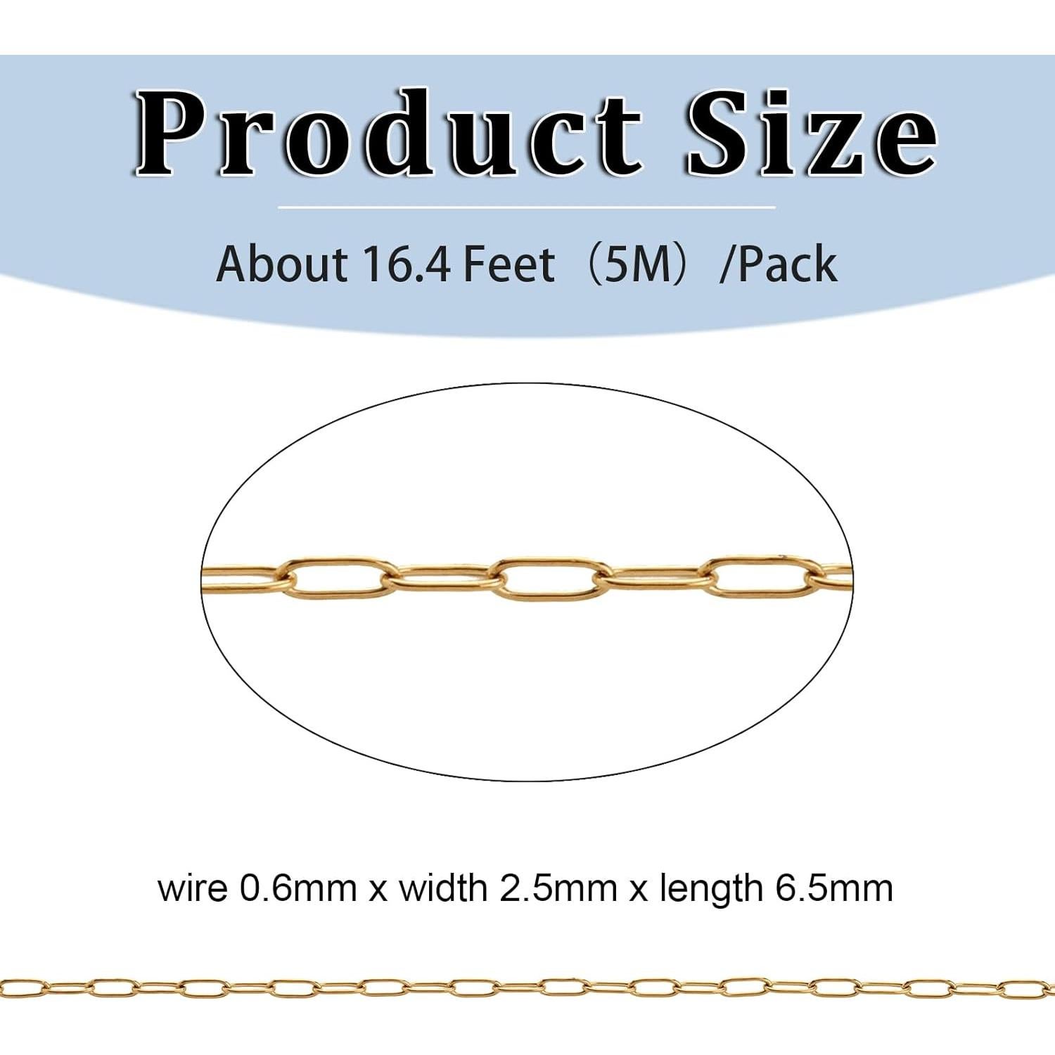 Cadena de joyería de acero inoxidable dorada 5m Andblue